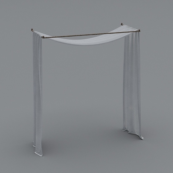 Modern Bed Curtain,Gray