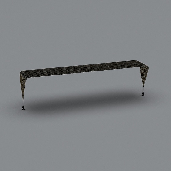 Gray Moroccan Tablecloth Strips 3D Model
