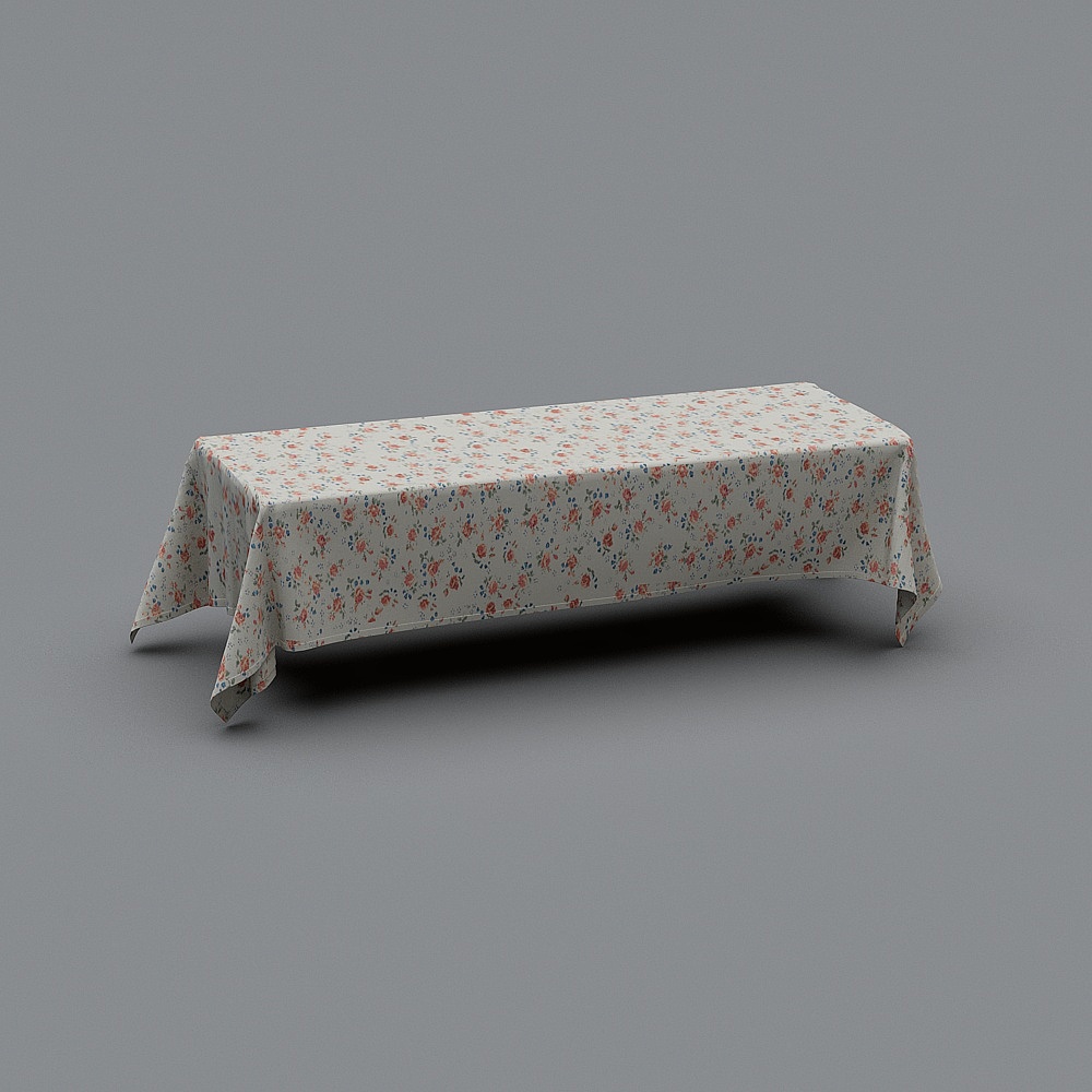 小碎花桌布3D模型