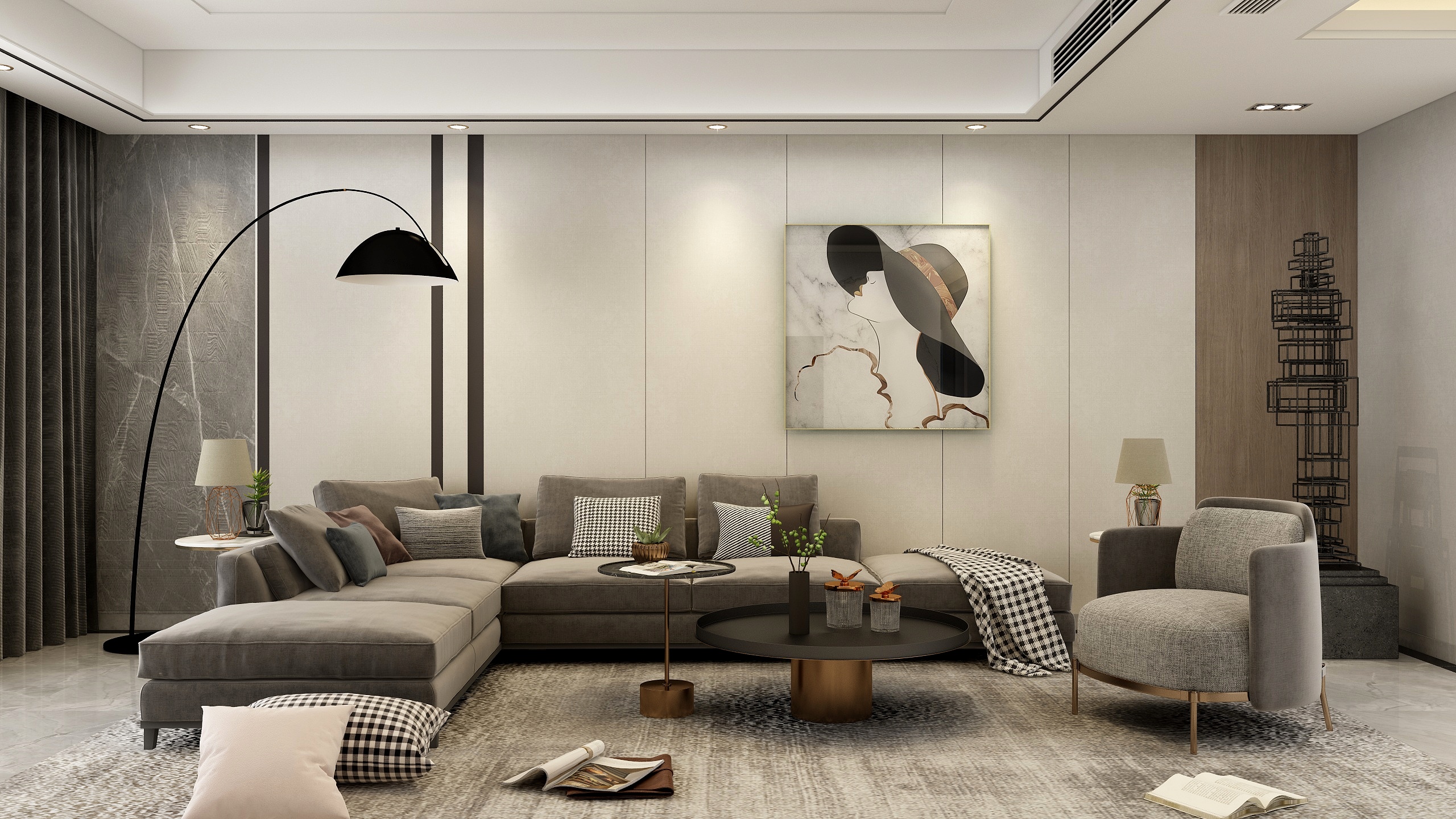 英贺-183方汤臣一品四居装修效果图