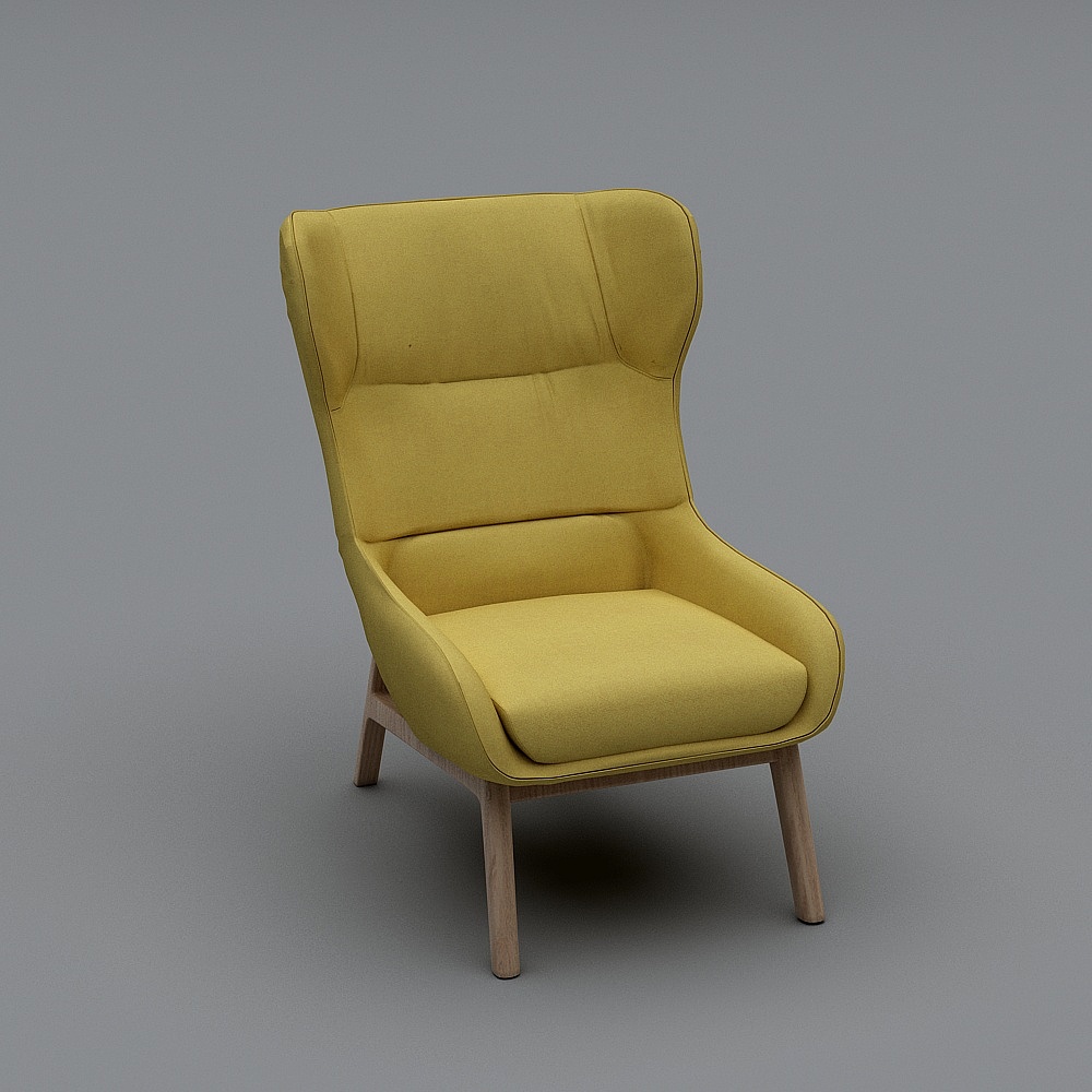 157黄色休闲椅3D模型
