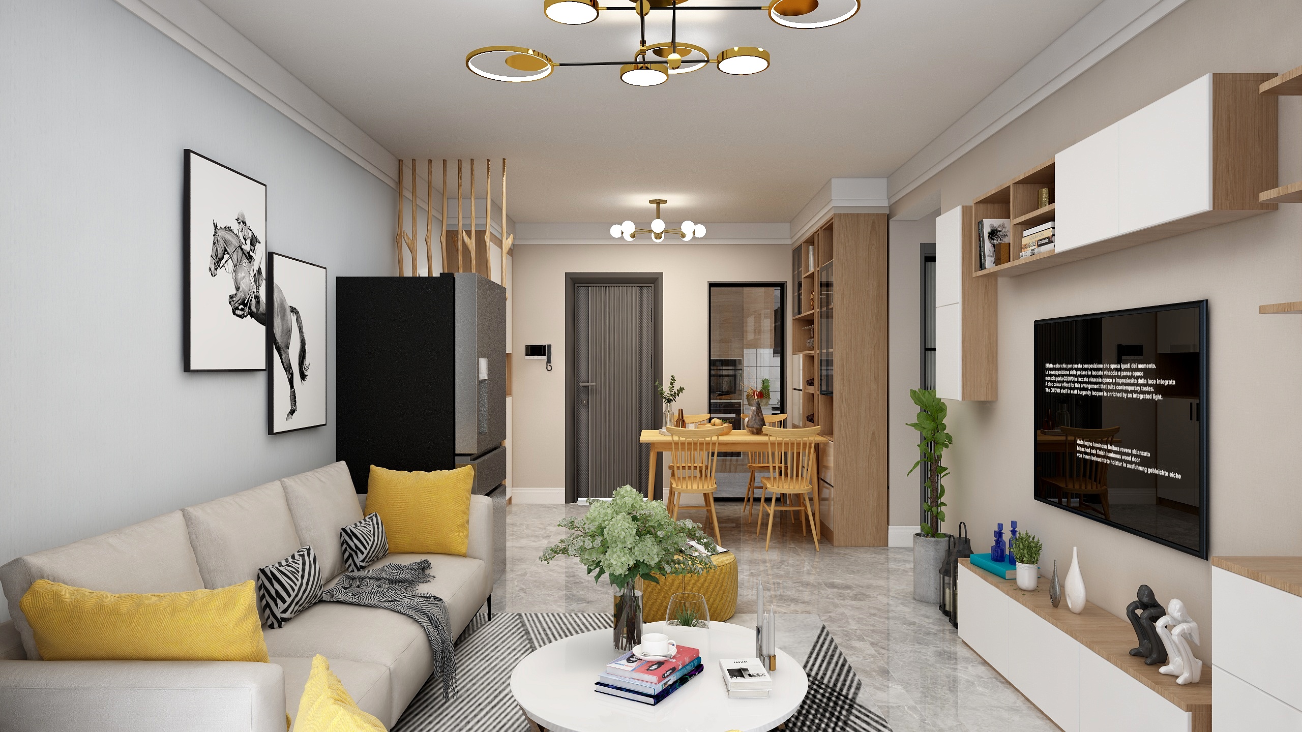 戴超-聚创新城-95㎡-北欧装修效果图