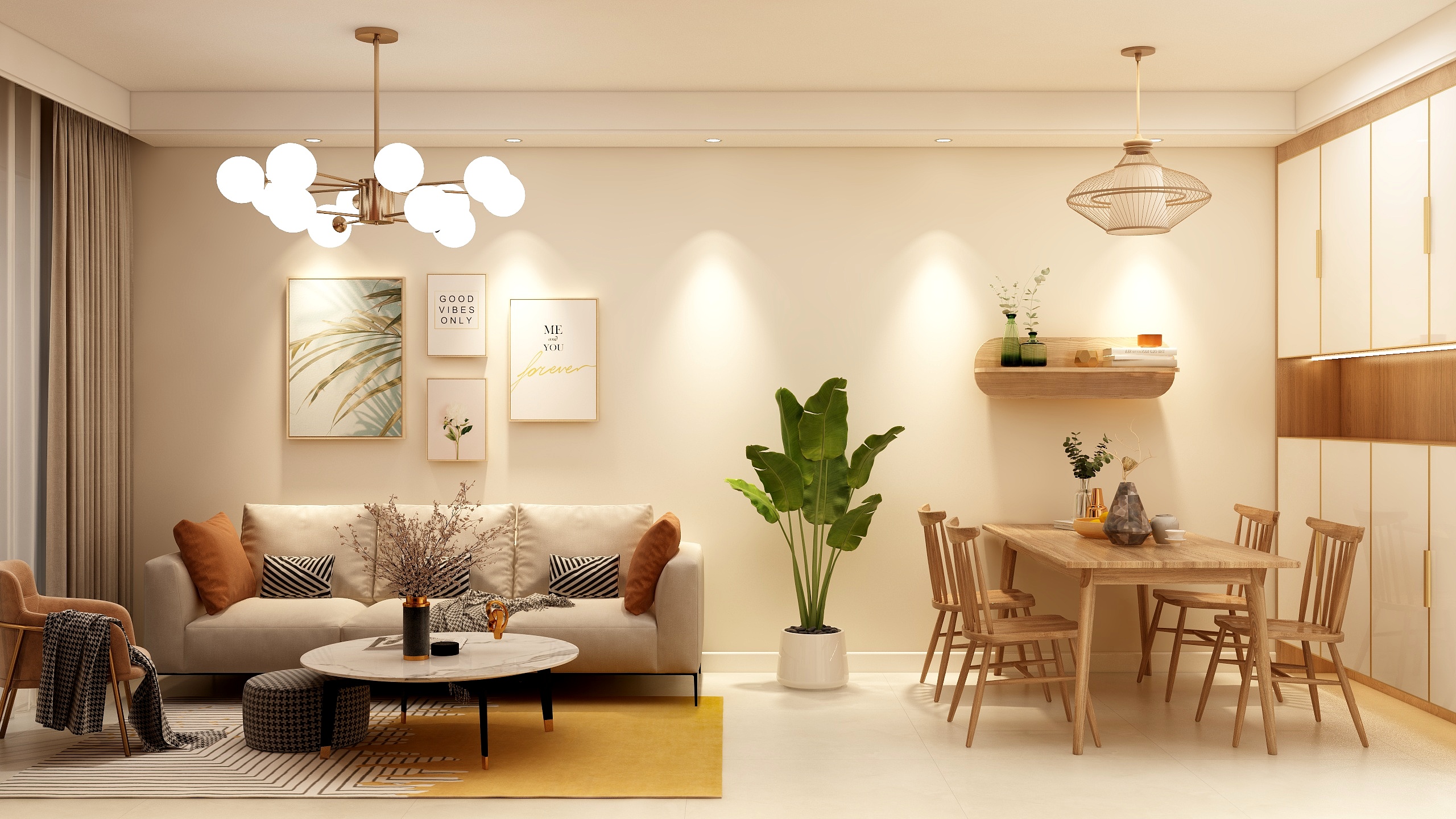 乔Joann-德信海德公园83.00㎡A2’3室2厅1卫1厨-装修设计方案