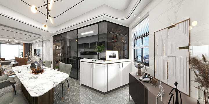 未來家設計主管陳達-三益家园140㎡现代黑白灰-装修设计方案