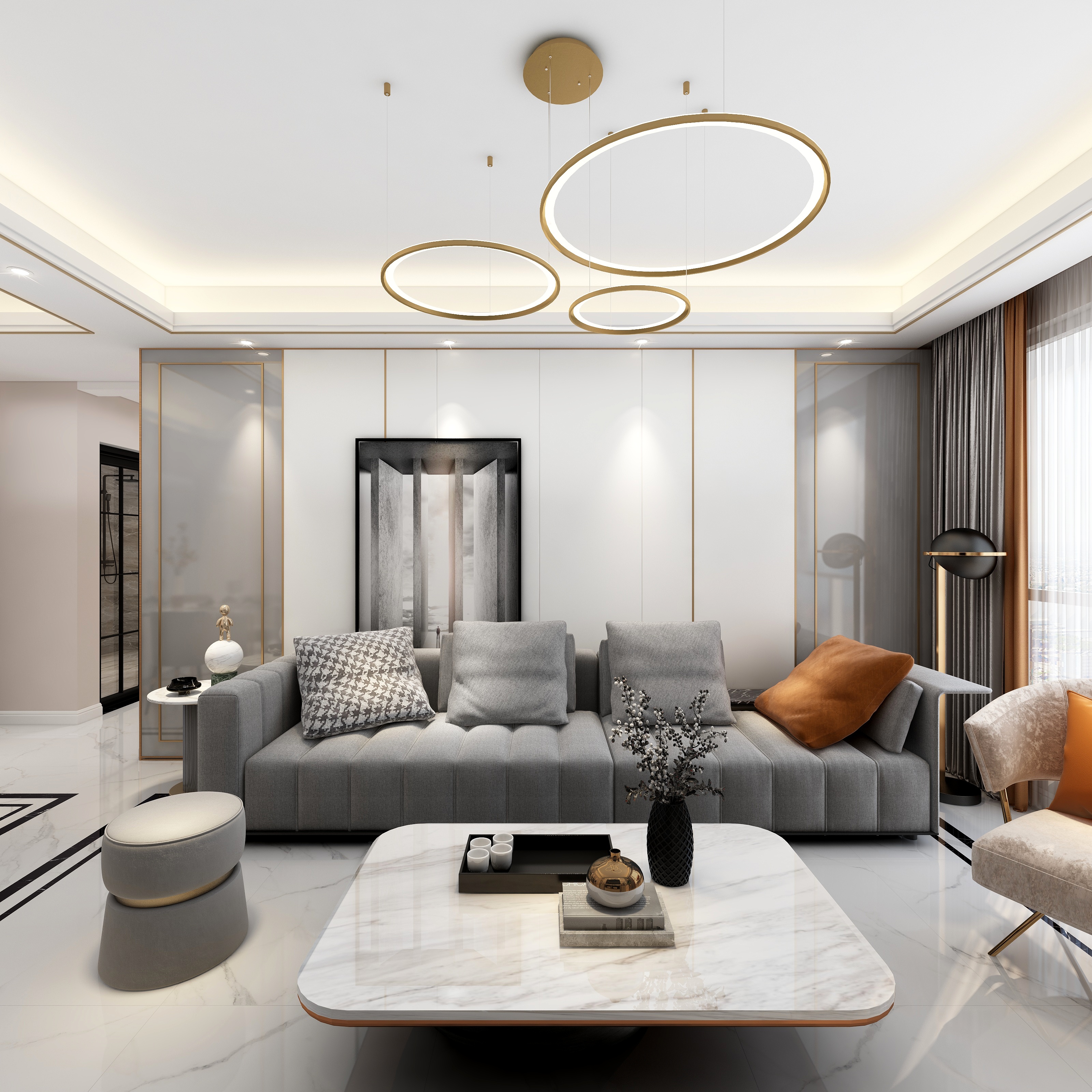 全景VIP设计-[陌上花开]-现代轻奢装修效果图