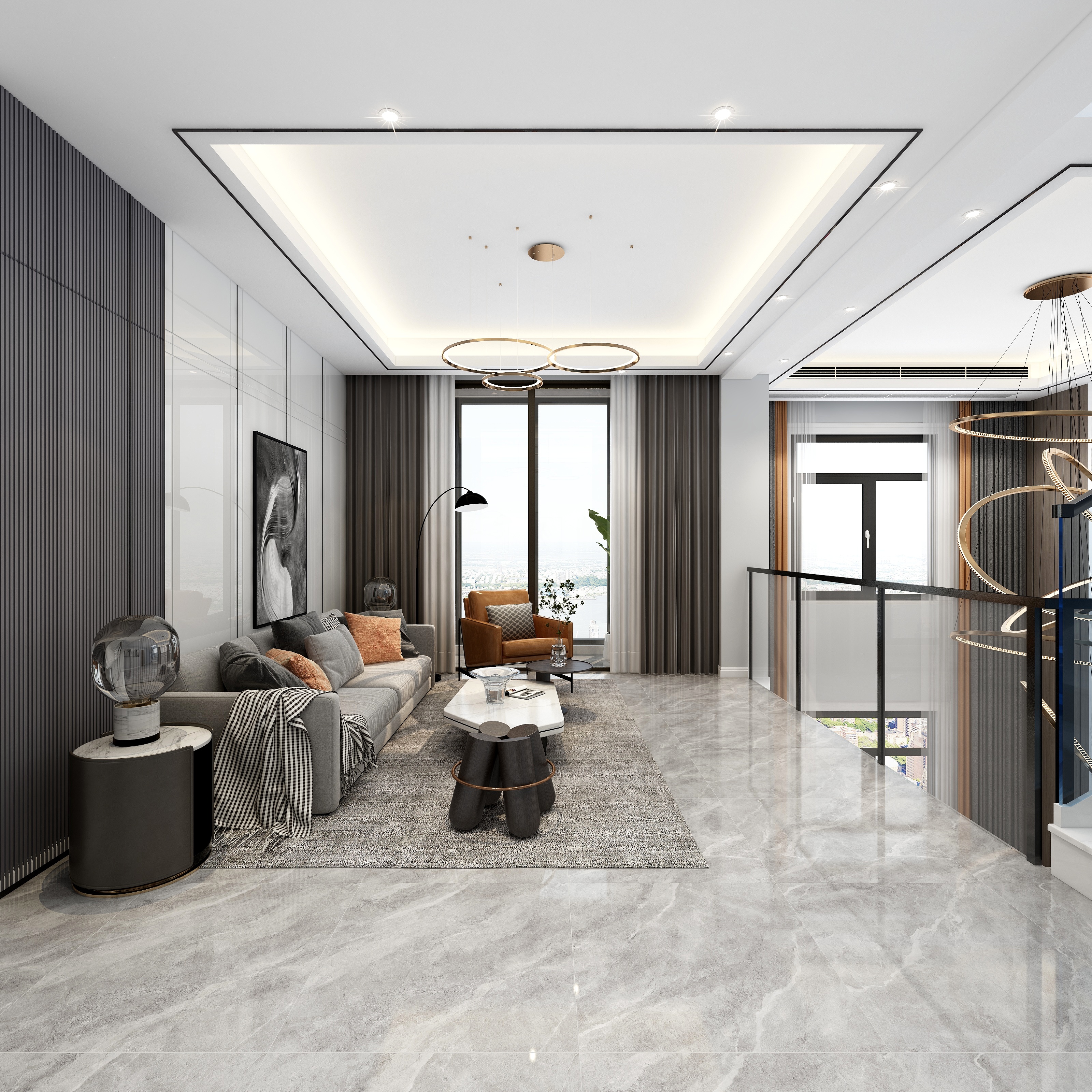 全景VIP设计-[陌路风景]-现代黑白灰装修效果图