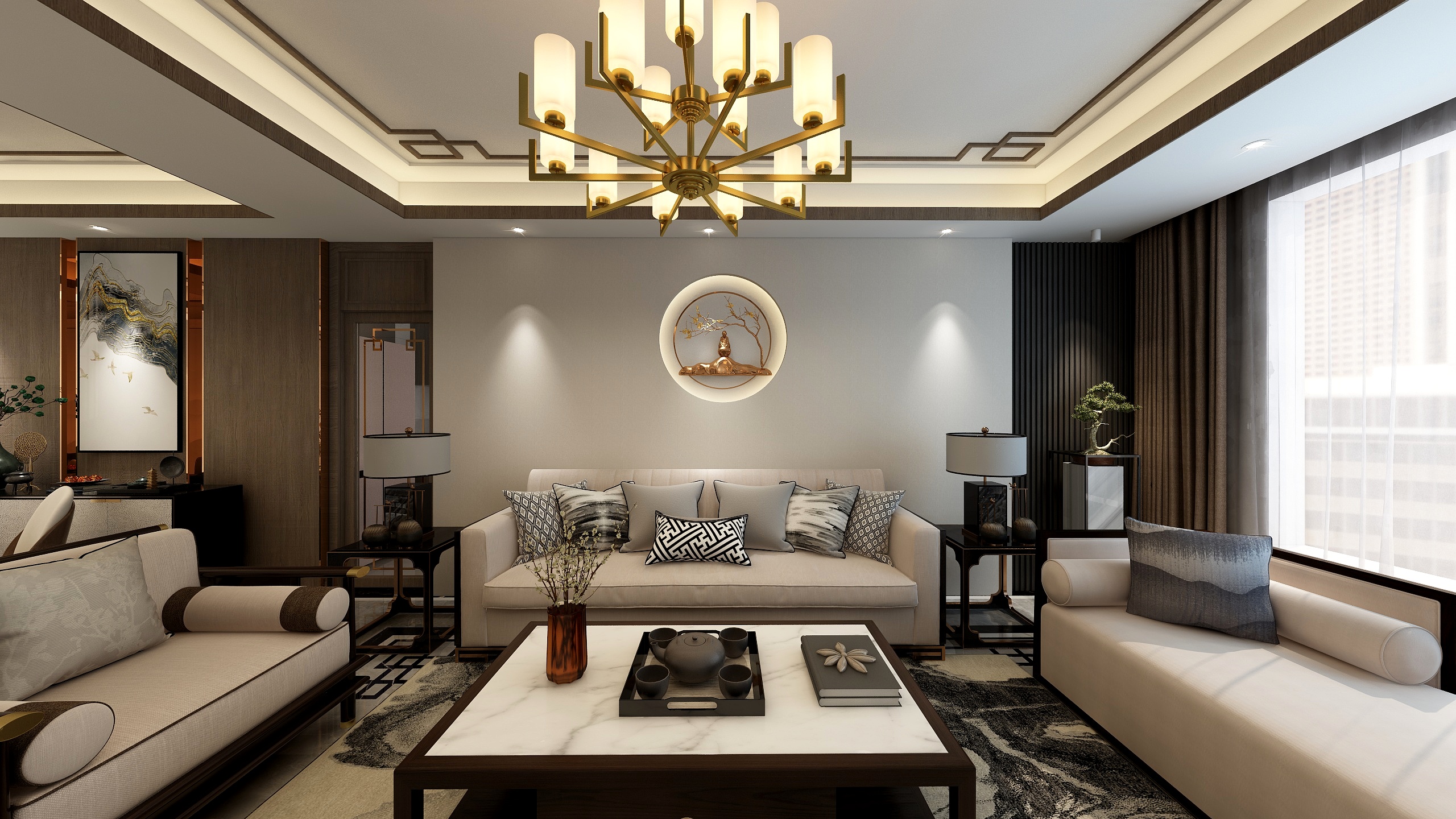 红袍法官-新中三室131㎡《文化基因》装修效果图