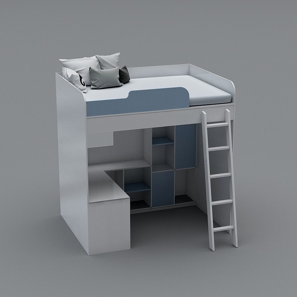 上床下书桌3D模型