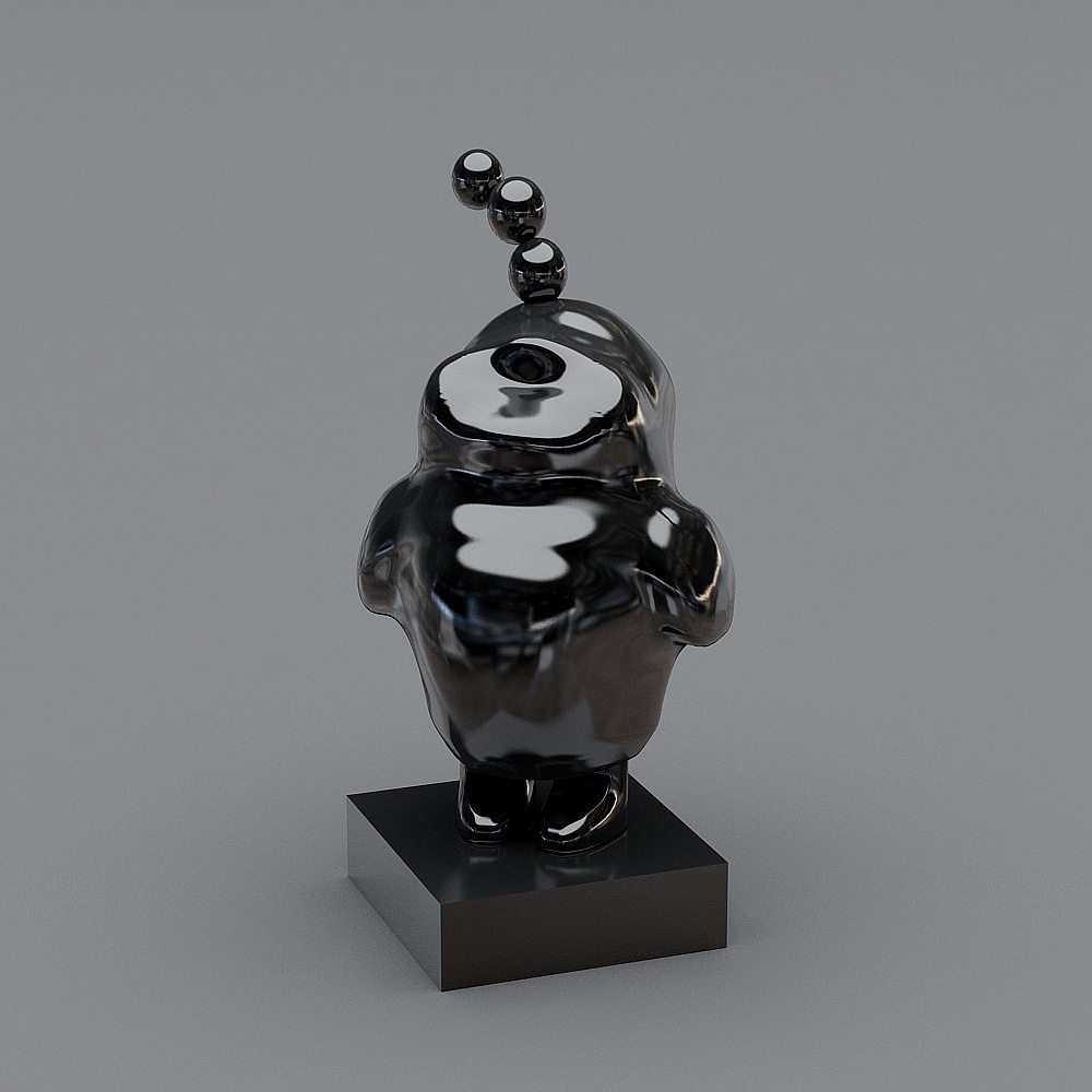 现代茶室-装饰雕塑摆件3D模型