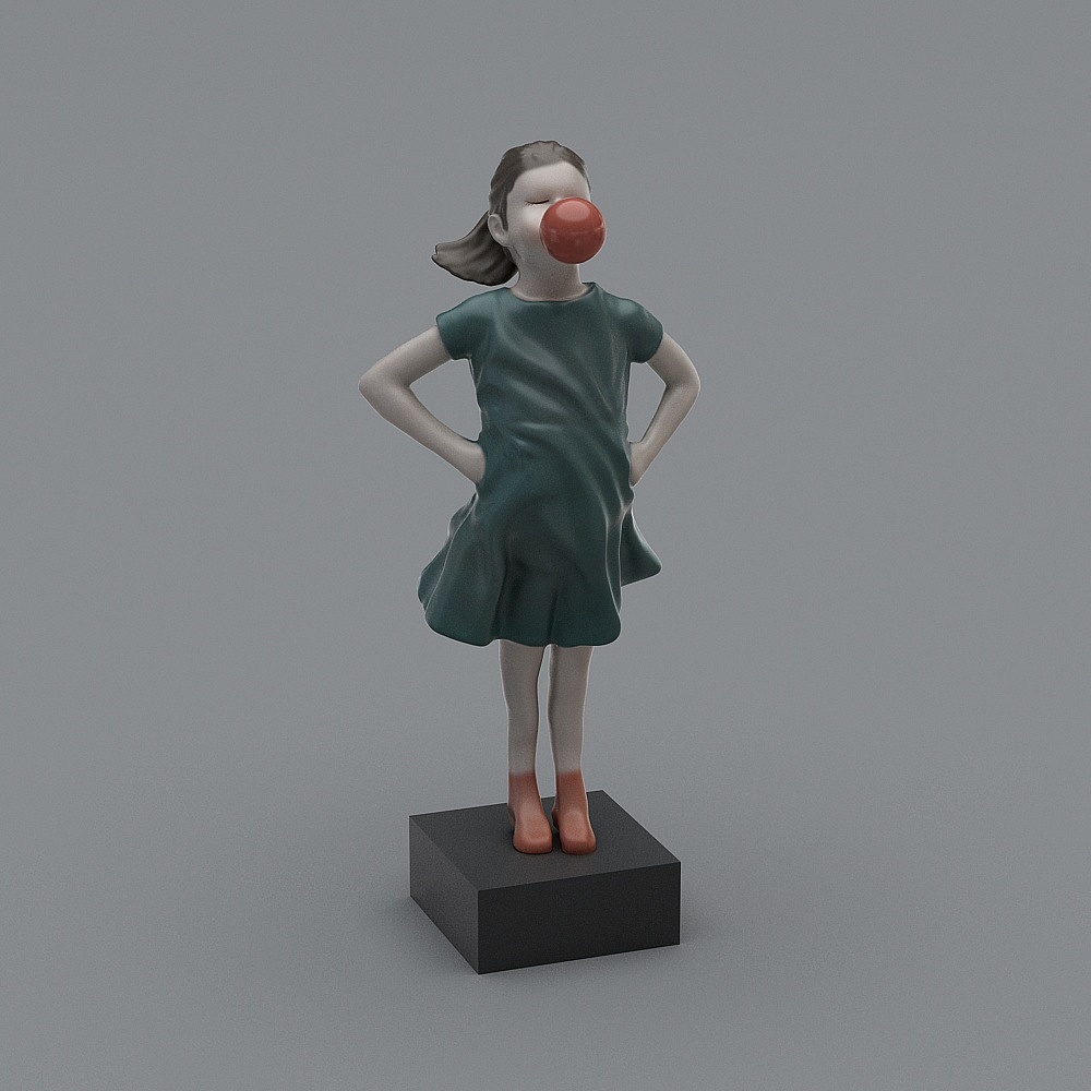 现代售楼部吧台-摆件3D模型