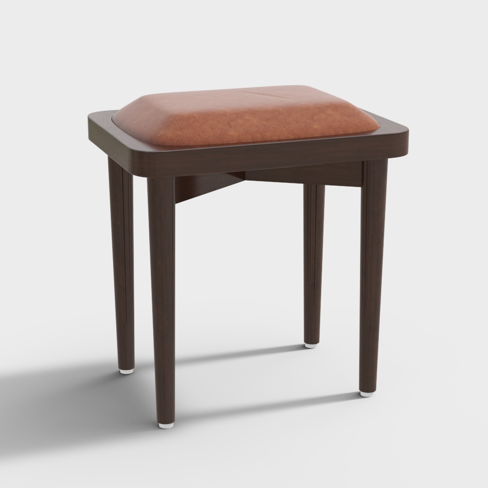 2＃皮妆凳3D模型