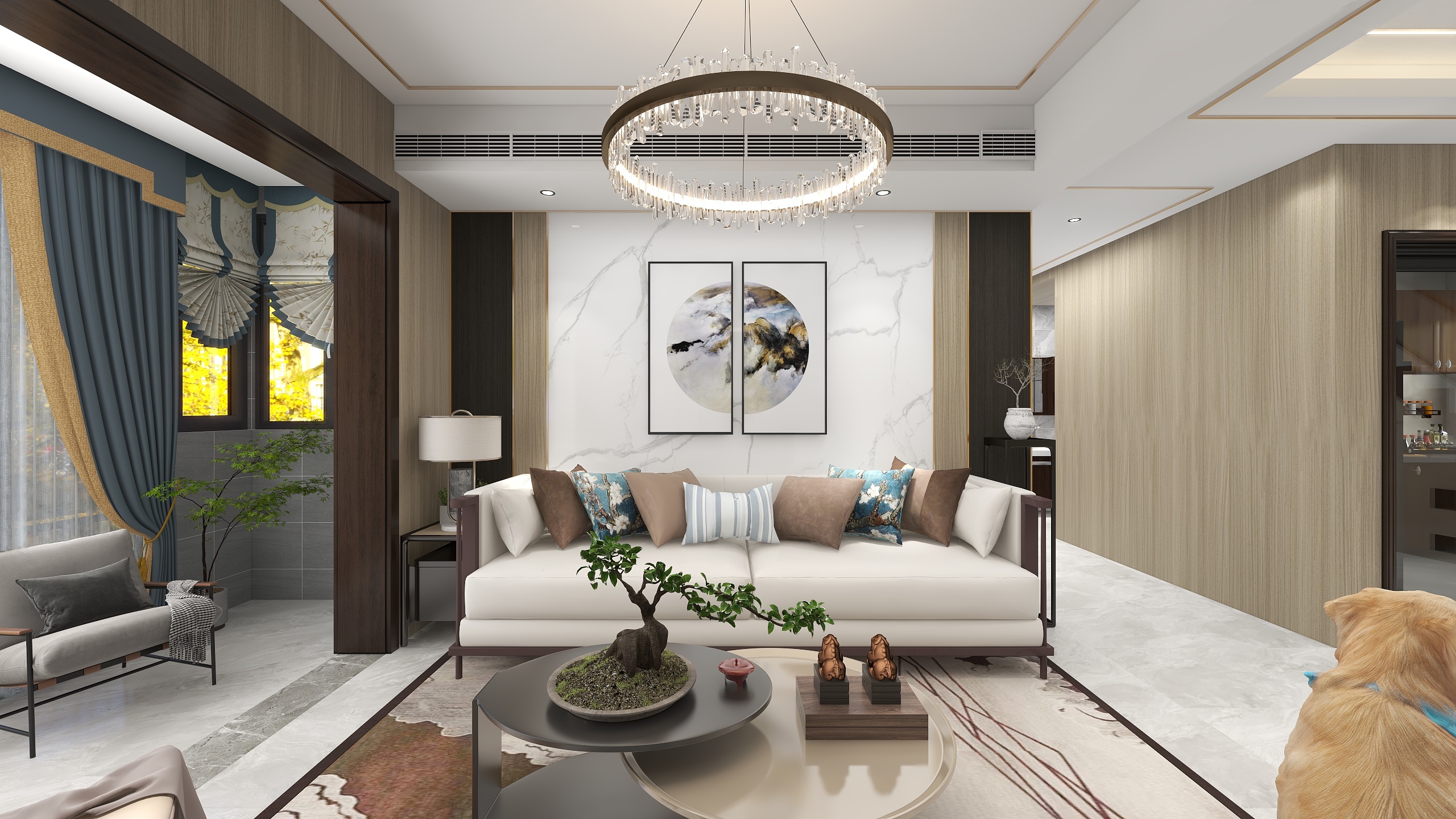 梵睿空间设计一巴图鲁-旧房改造(新中式)装修效果图