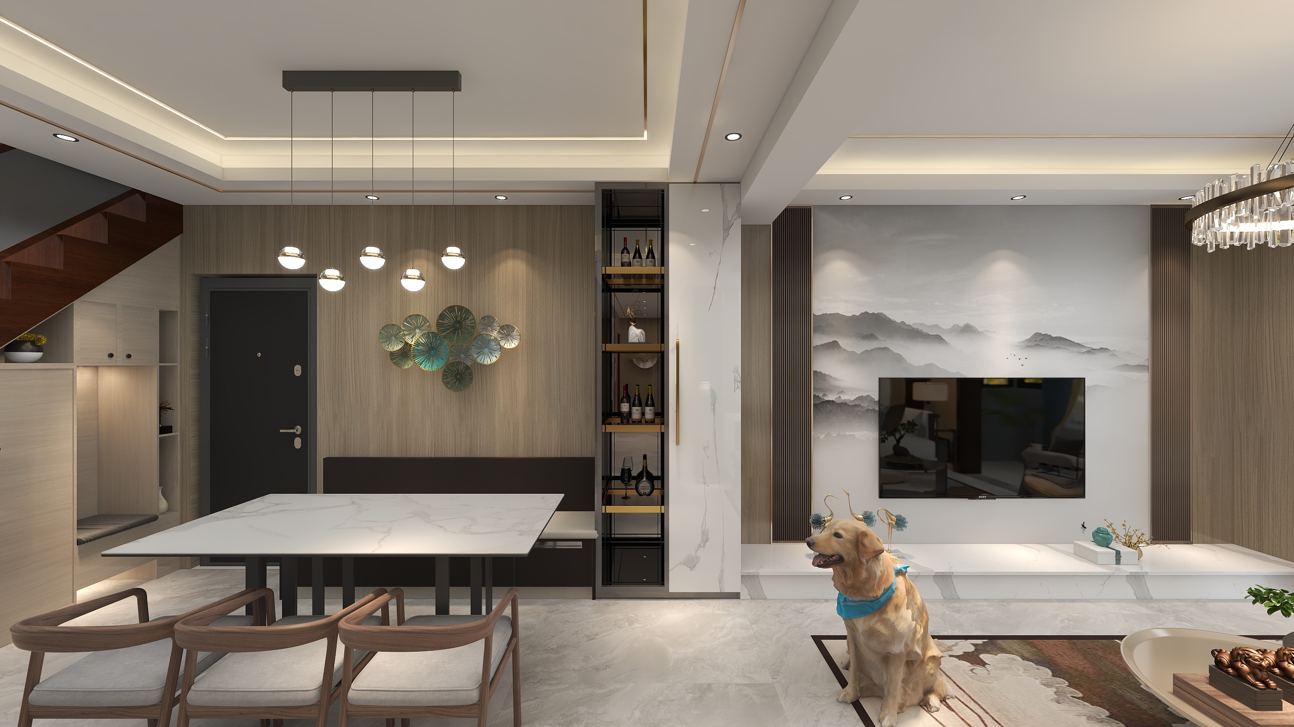 梵睿空间设计一巴图鲁-旧房改造（新中式）-装修设计方案