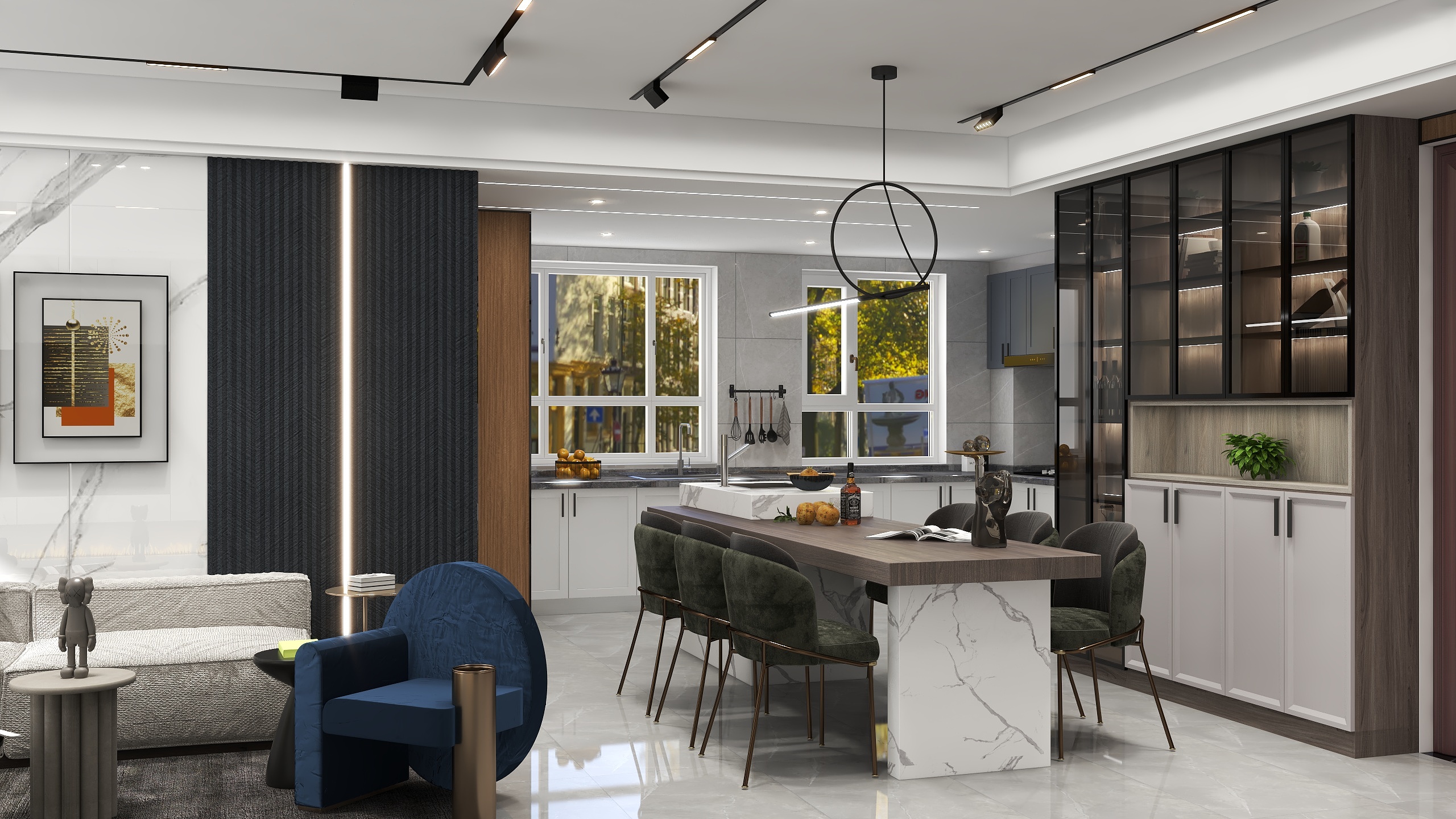 白雨跳珠灬-150平无主灯现代简约-装修设计方案