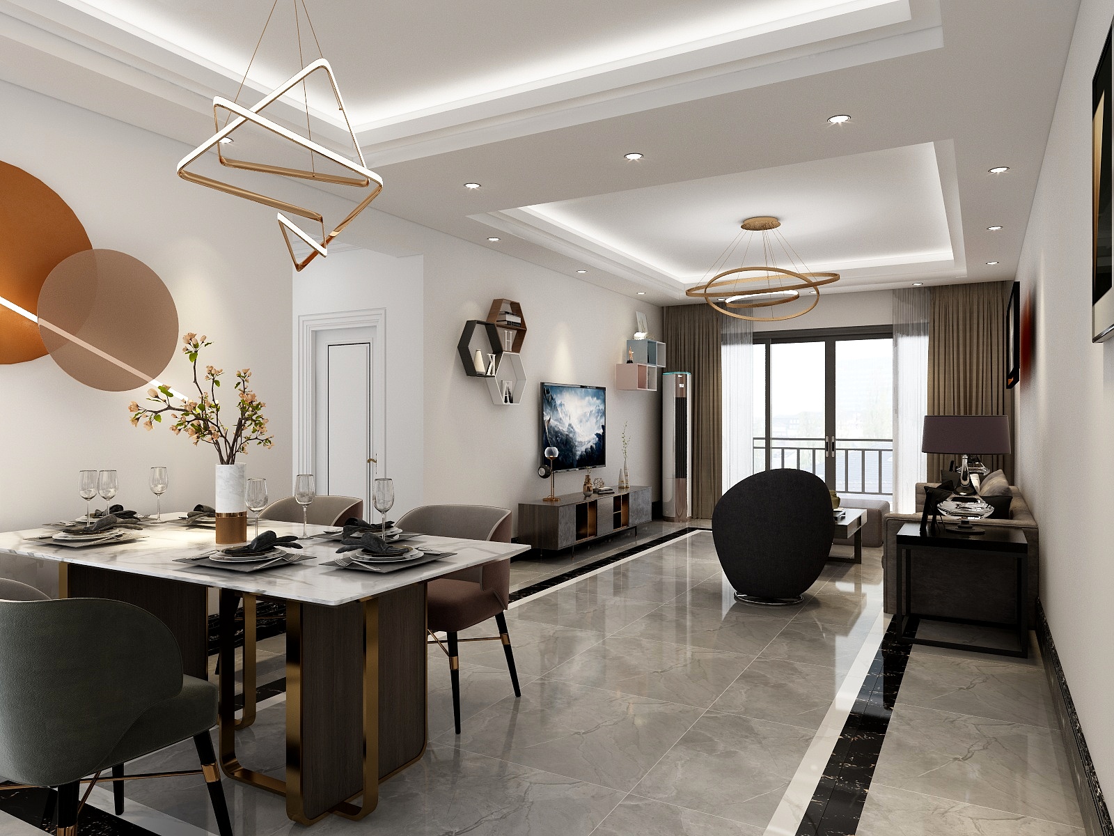 LC冯春略-红满装饰·仙村一号02户型简约风-装修设计方案