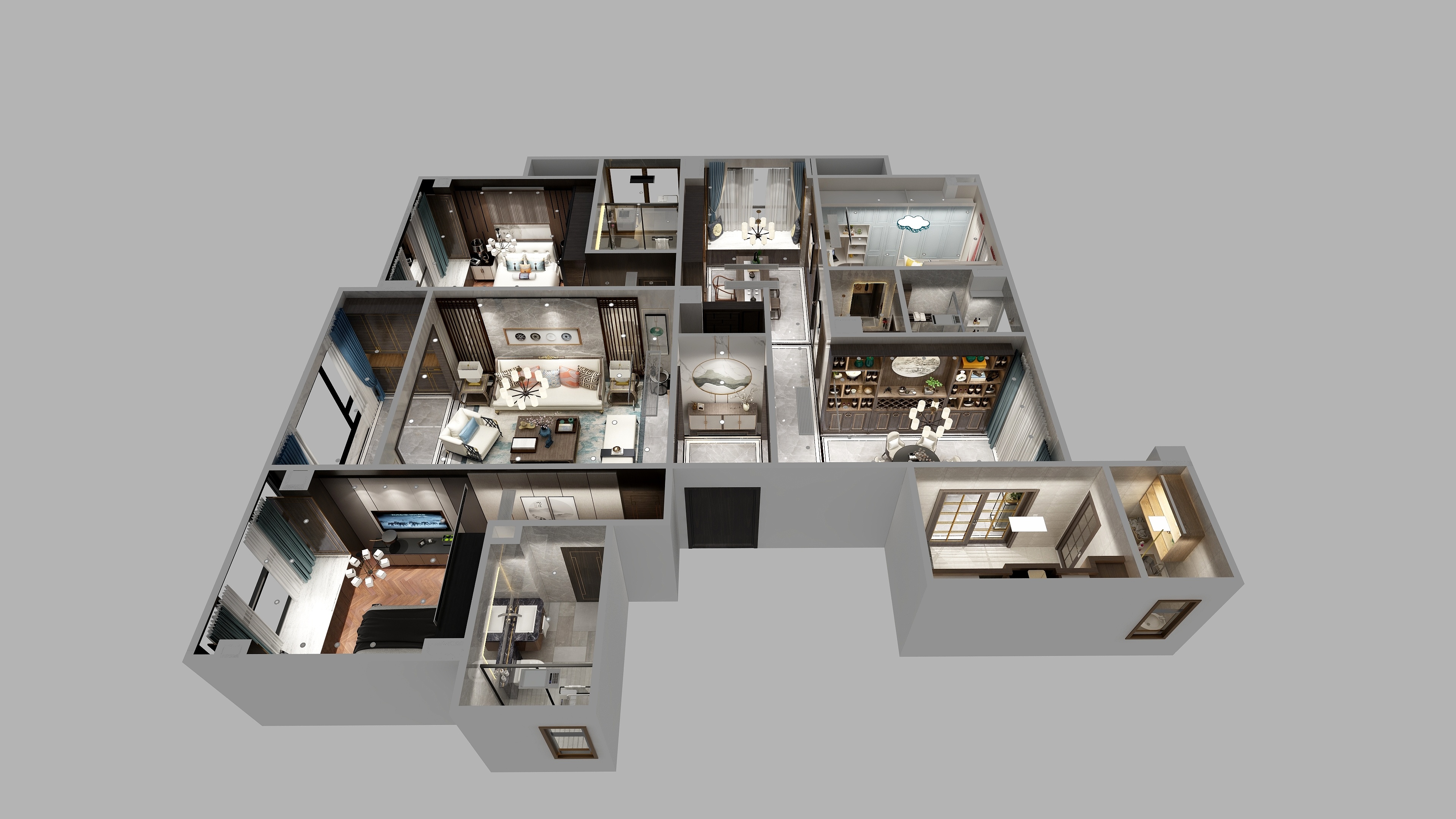 绿雕设计-新中式5号版（云贤）-装修设计方案