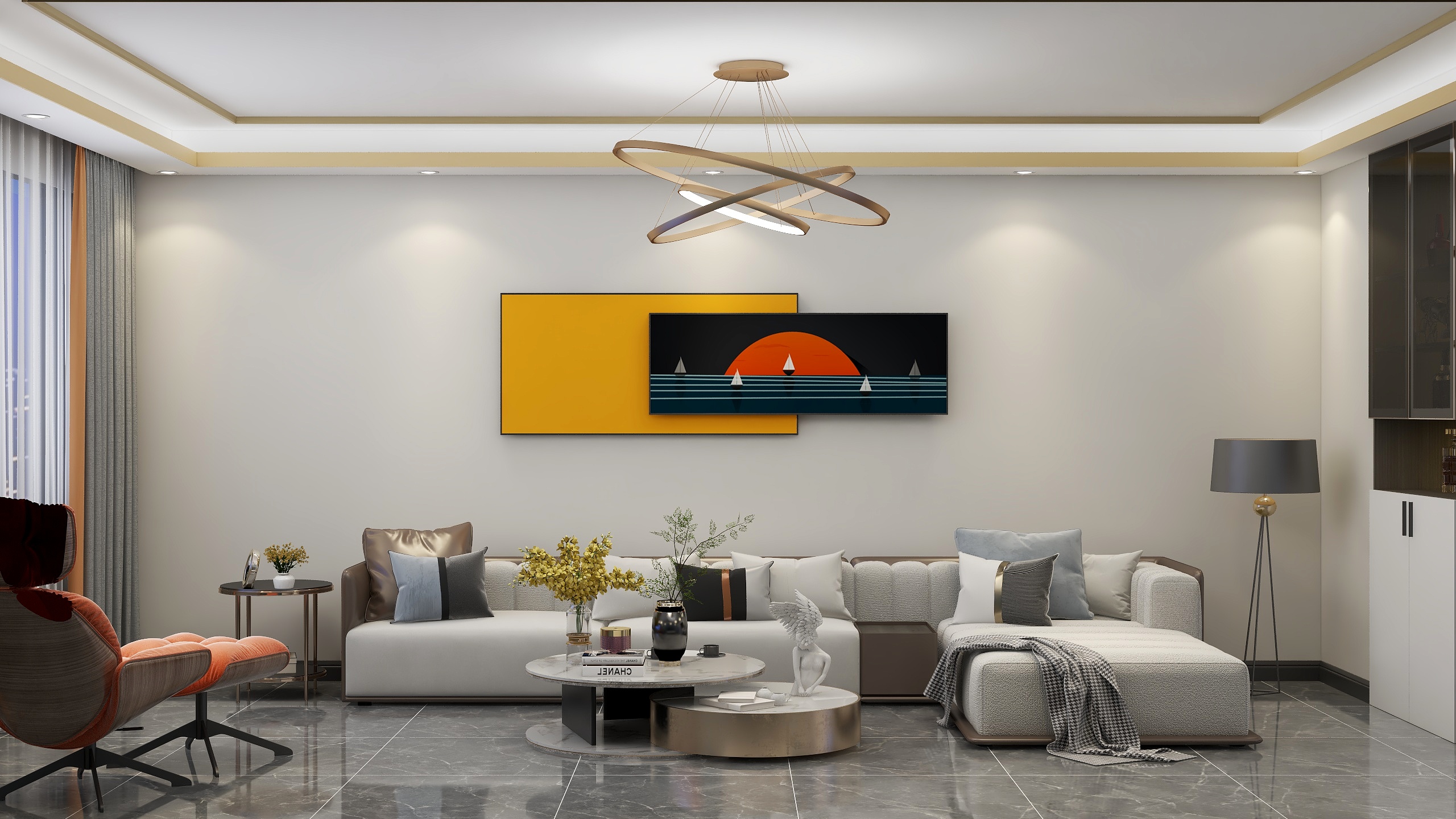 常科-现代简约三室两厅一卫109㎡装修效果图