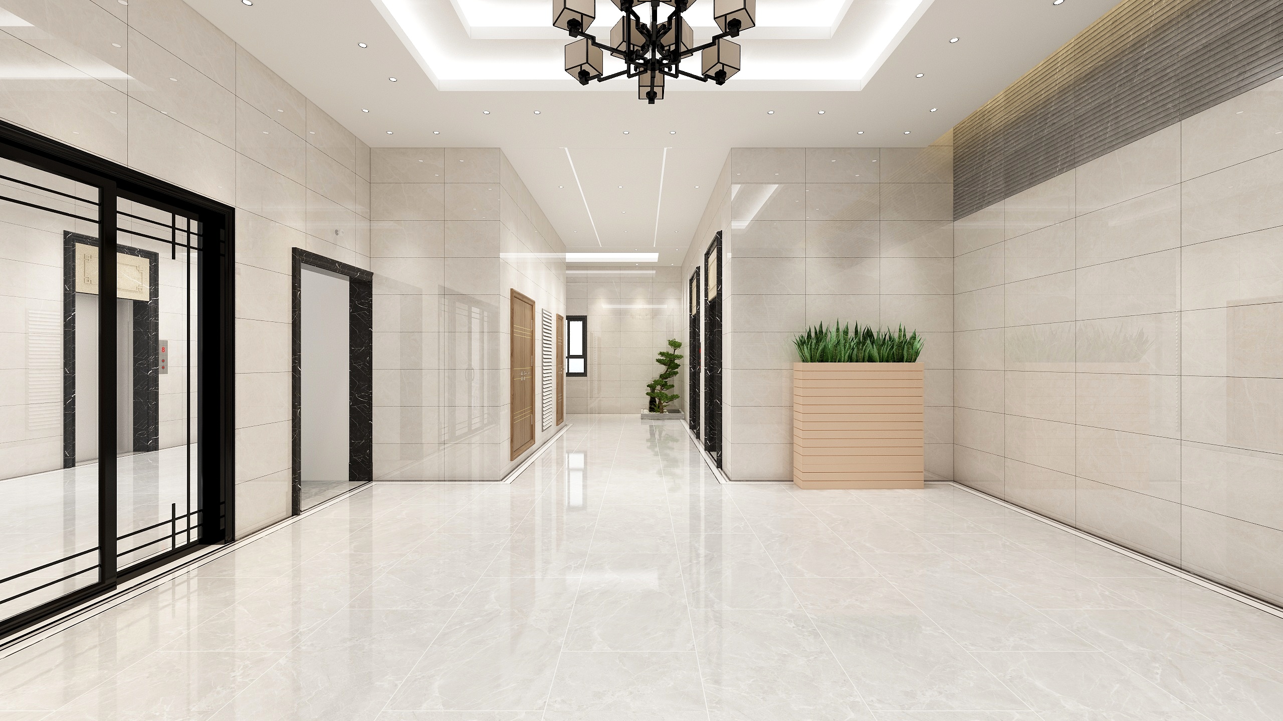 狼烟紫麒麟-1号楼施工图入户大厅-装修设计方案