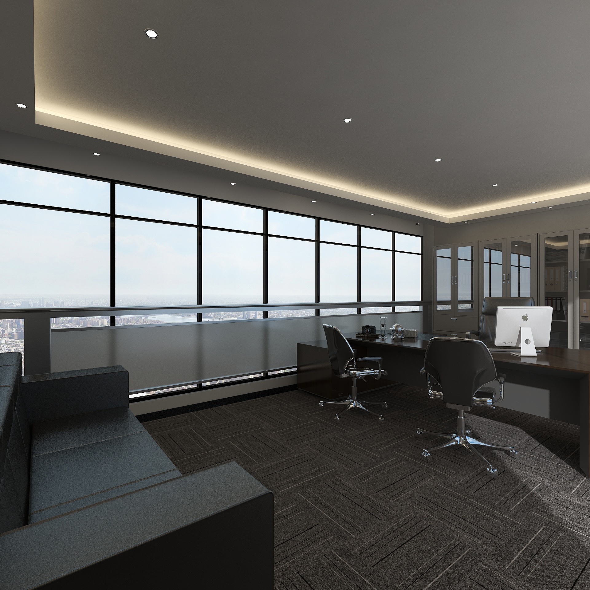 linger093-虎丘行长室1-装修设计方案