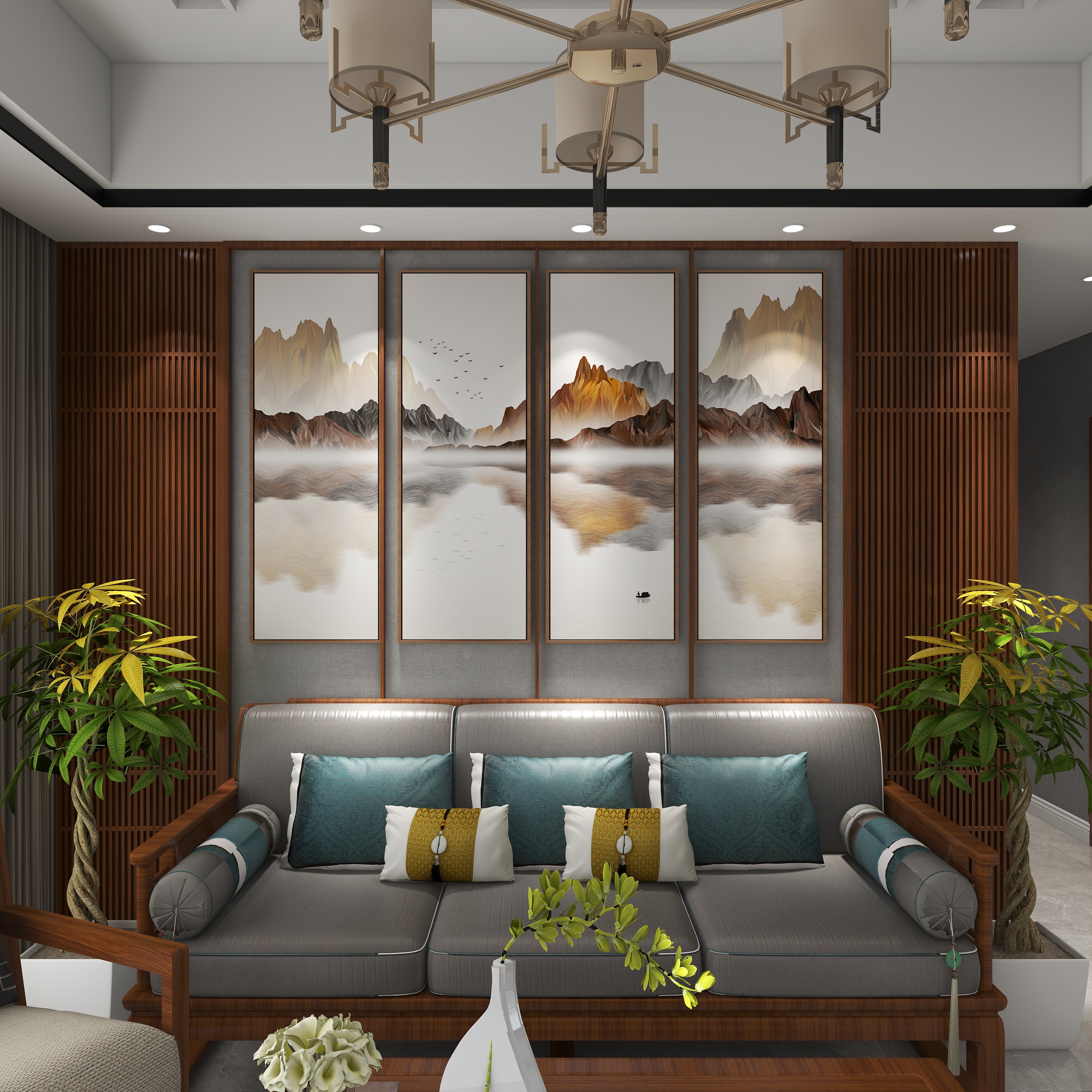 杨漫漫-93平方米.新中式.国能.悦玺台装修效果图