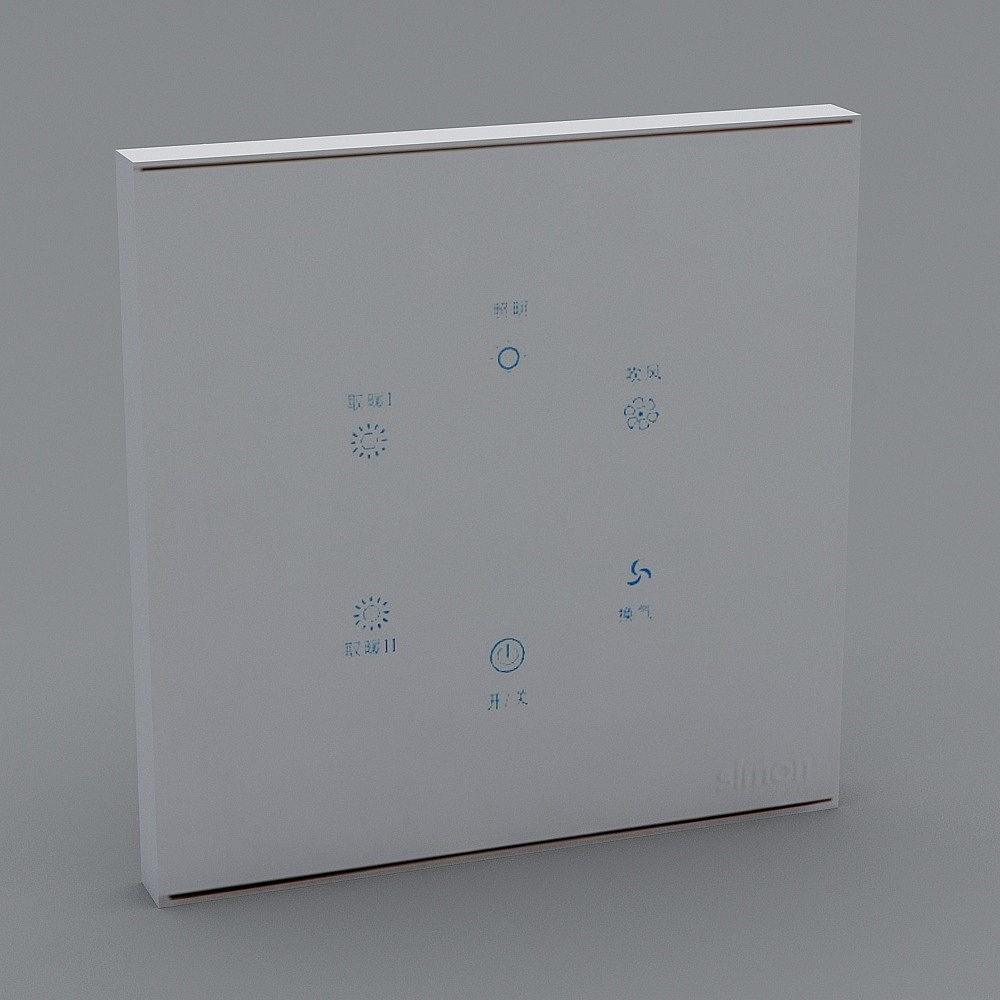 白色浴霸开关3D模型