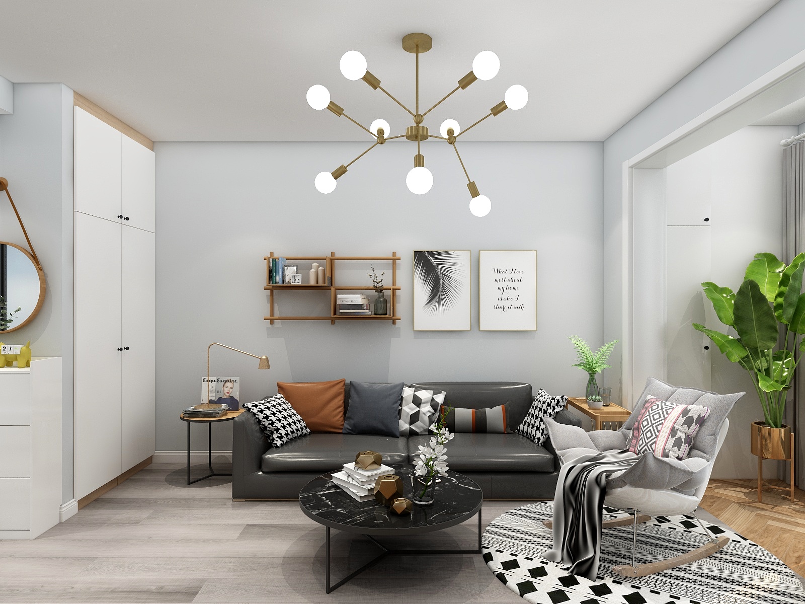 湛智华-北欧84平2房装修效果图