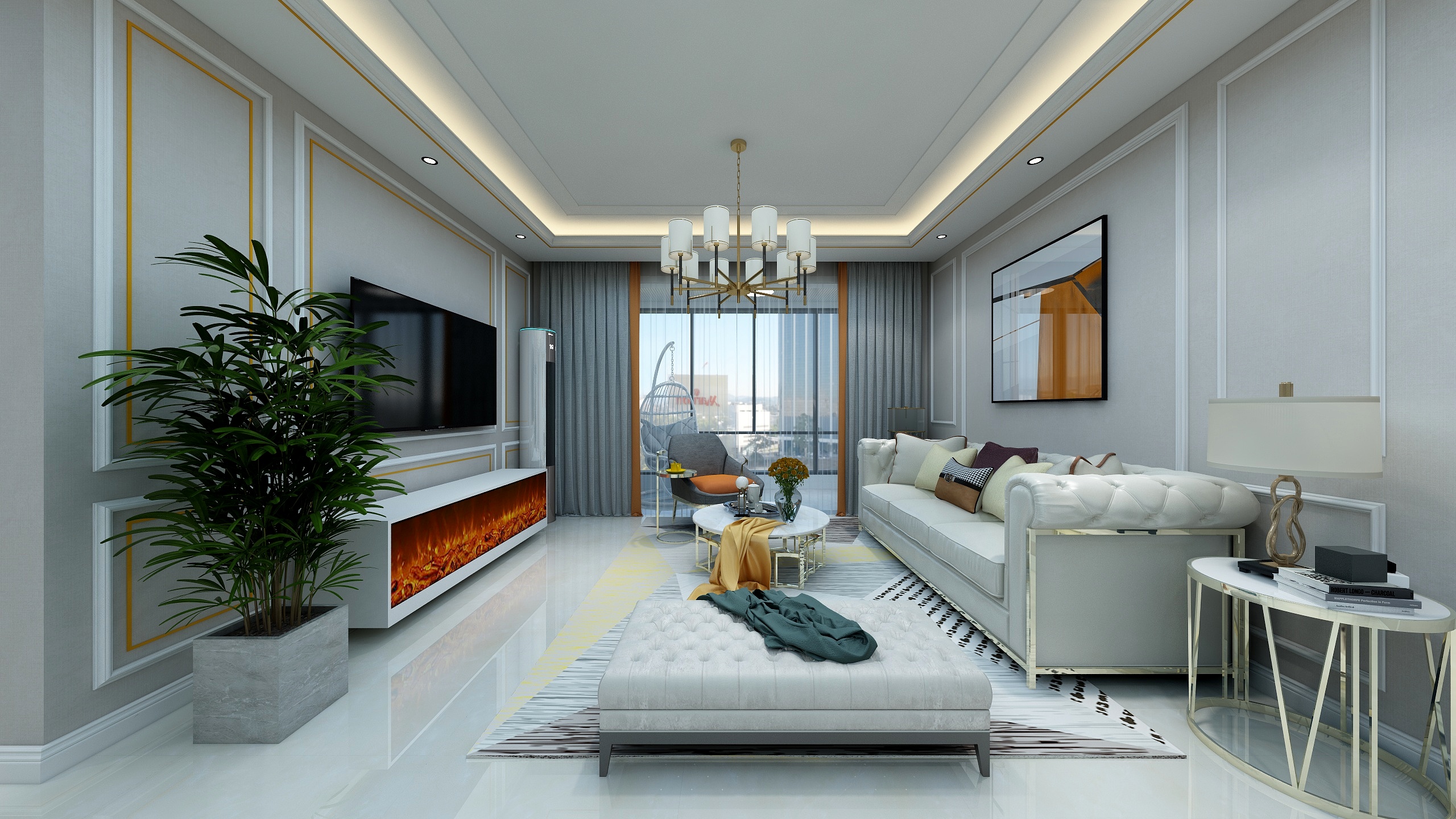 张梦石-简约-现代4室装修效果图