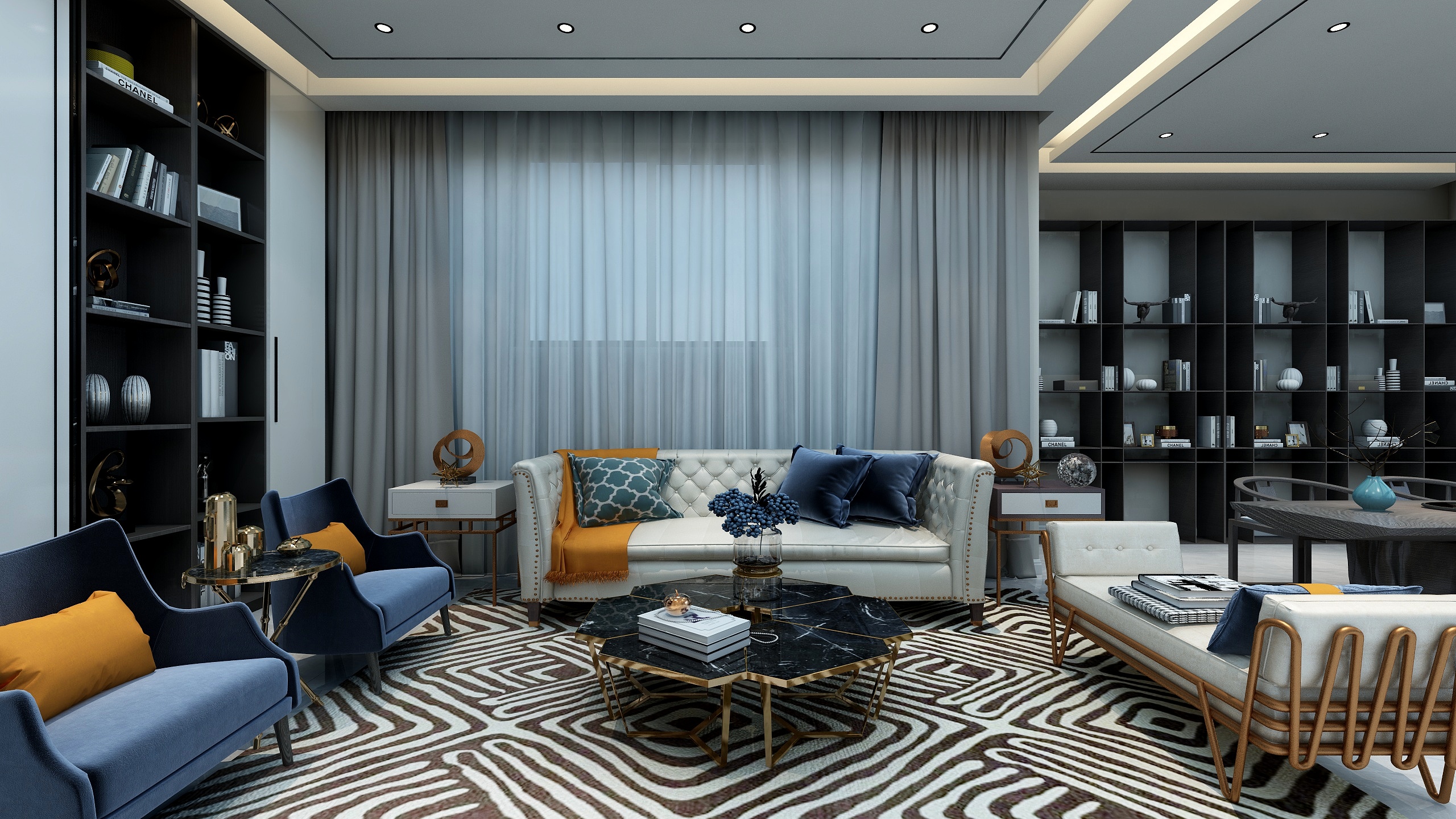 张梦石-现代新中式-台阶装修效果图