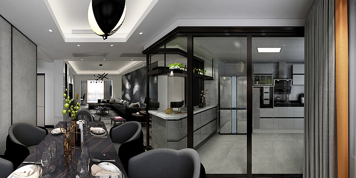 初辰设计-三室两厅后现代（设计师：刘华）-装修设计方案