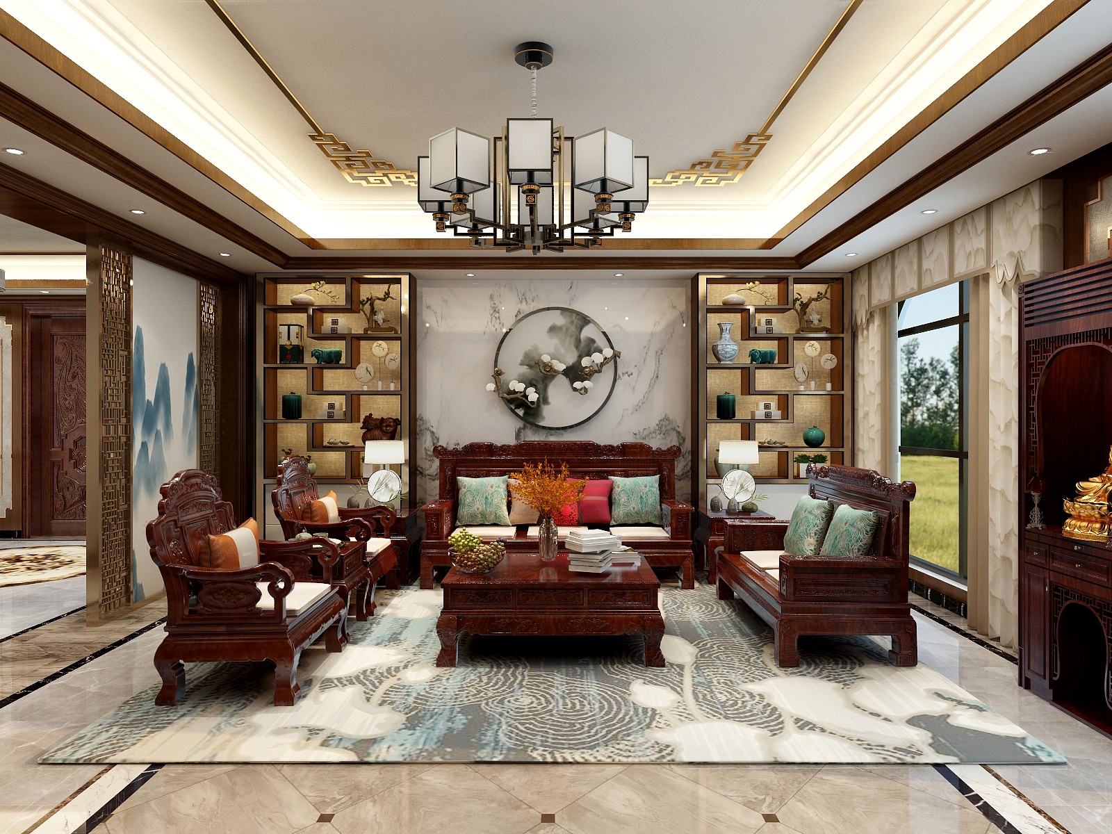 湛智华-新中式复式292平3房装修效果图