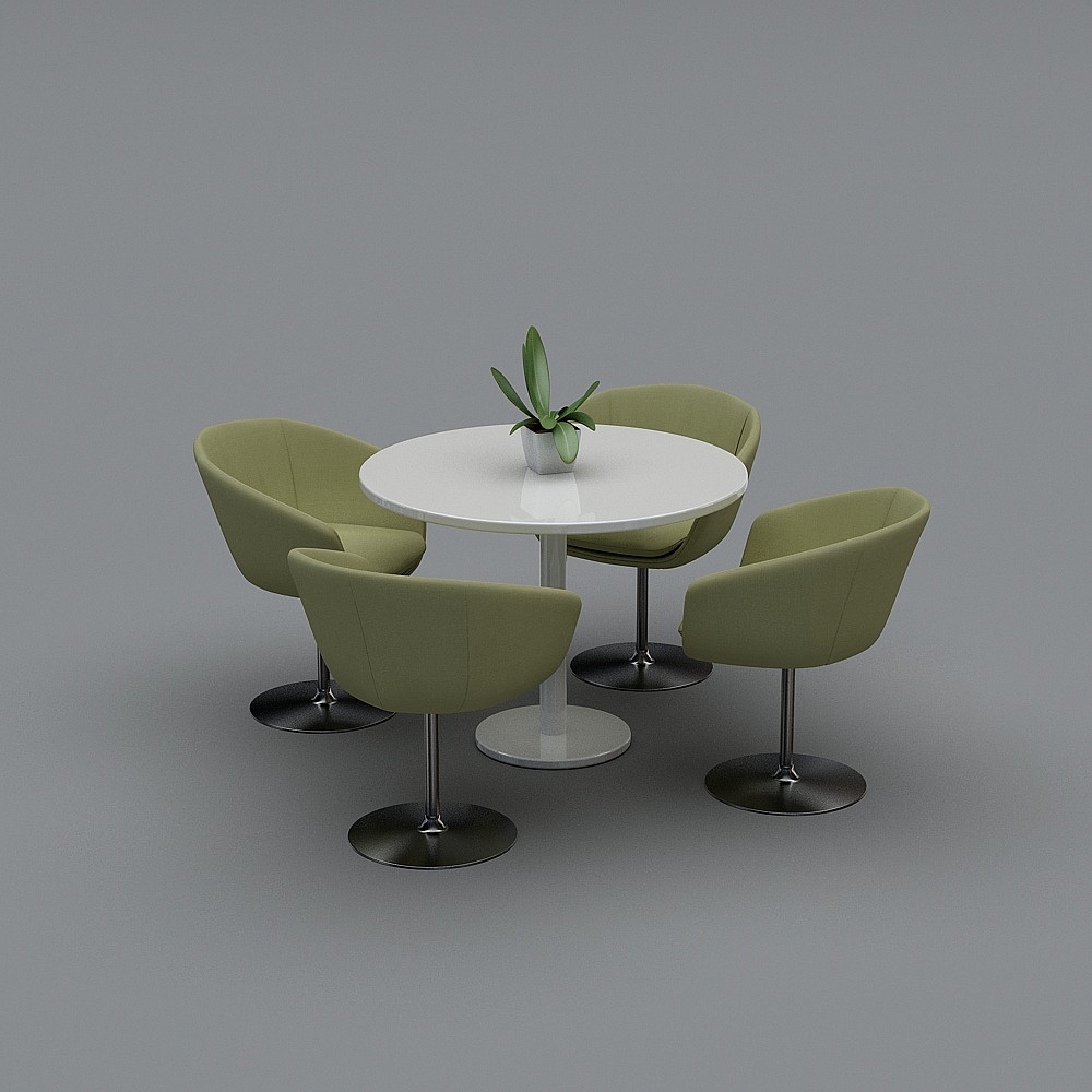 现代乐器店-桌椅组合3D模型