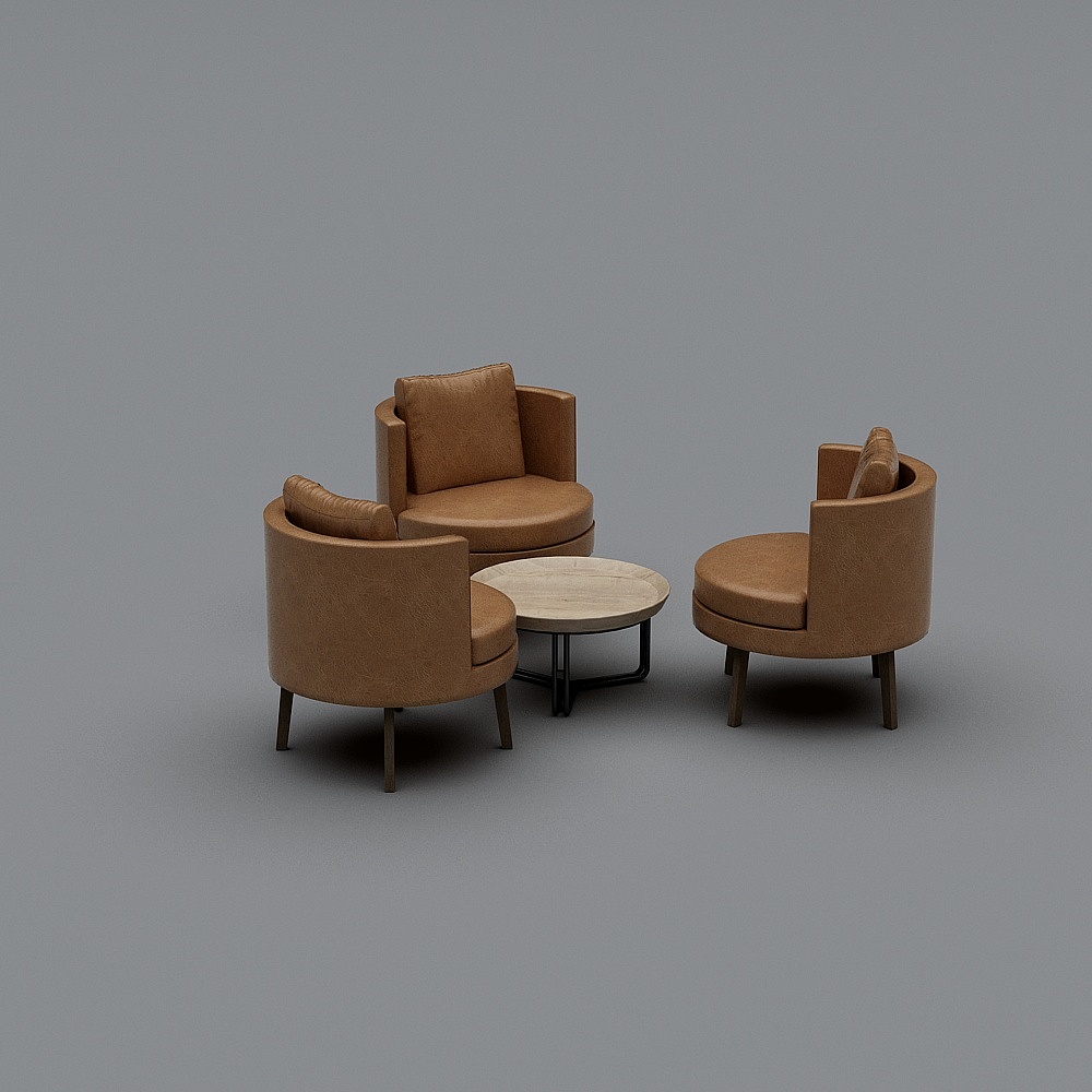 北欧早教中心1-休闲桌椅组合3D模型
