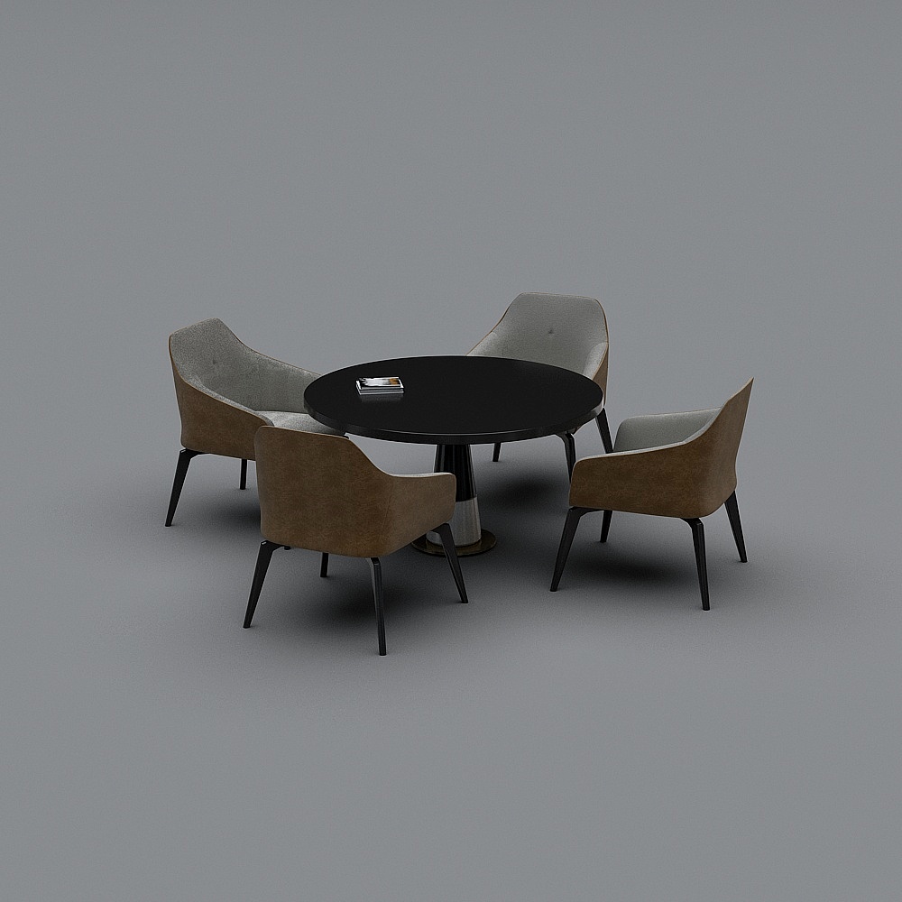 现代休闲桌椅组合3D模型下载 ID_ 842419