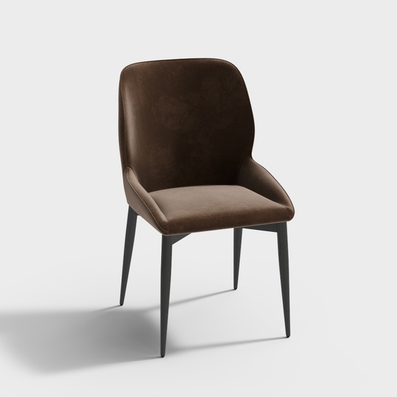 Brown Dining Chair 3D Model Without Arms for Cozy Spaces