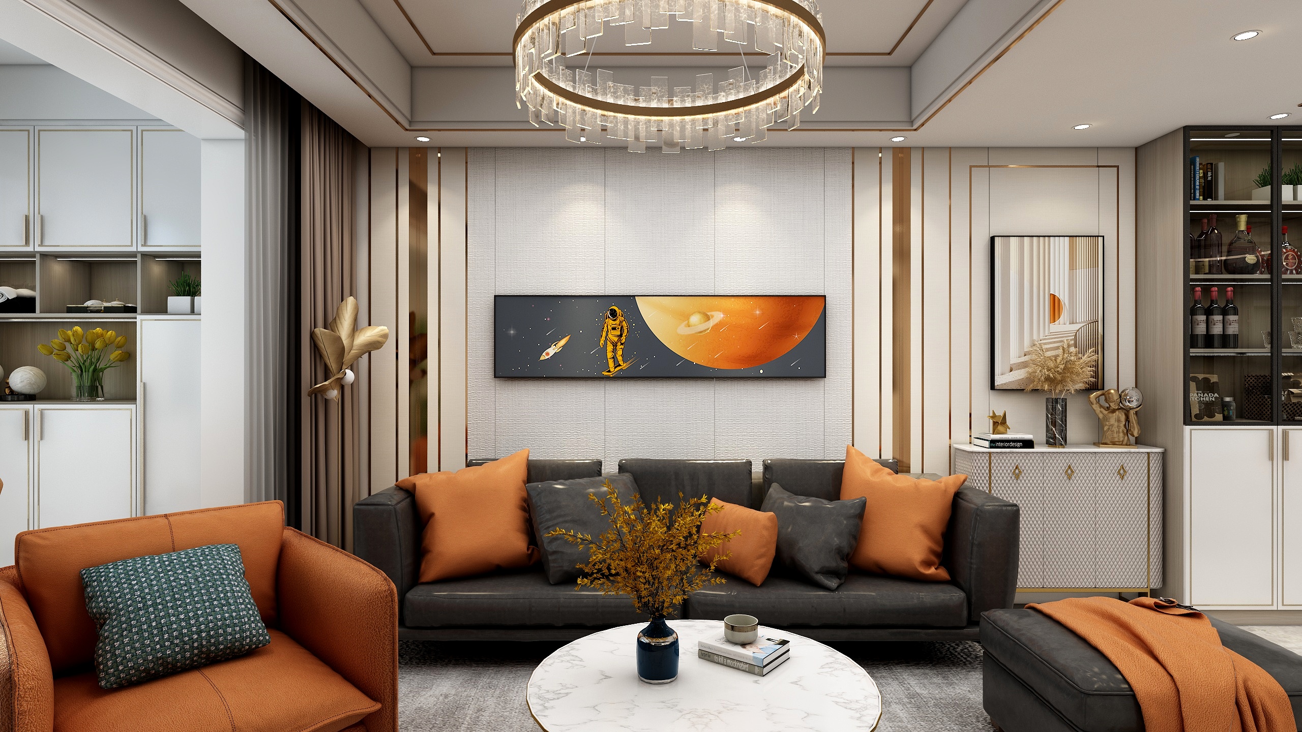 设计师梁晨-135m²轻奢风|碧桂园装修效果图