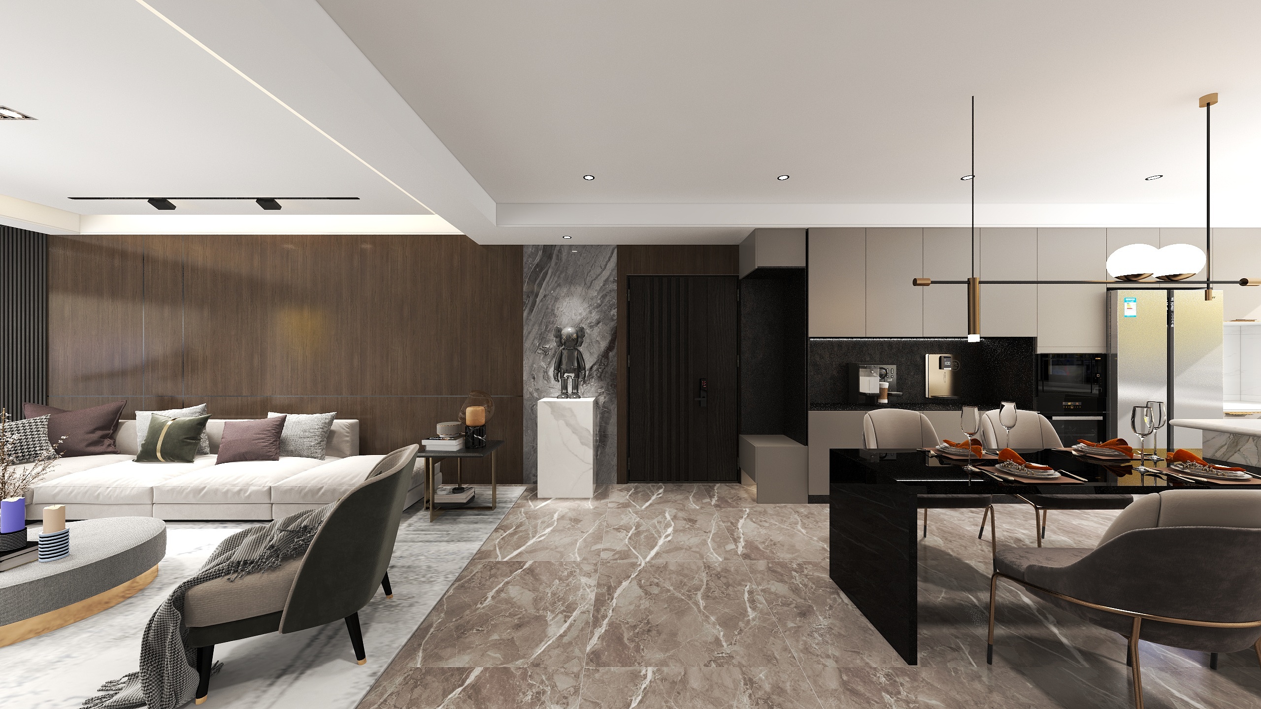 赵闯-139方港式极简装修效果图