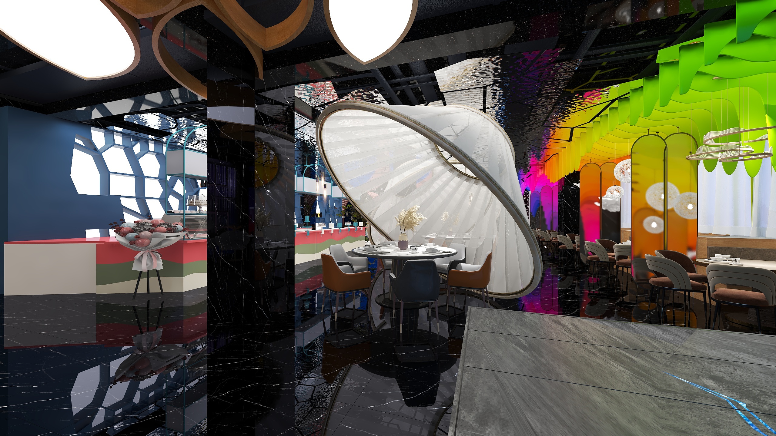 设计师LMJ-尚膳若水餐饮店装修效果图