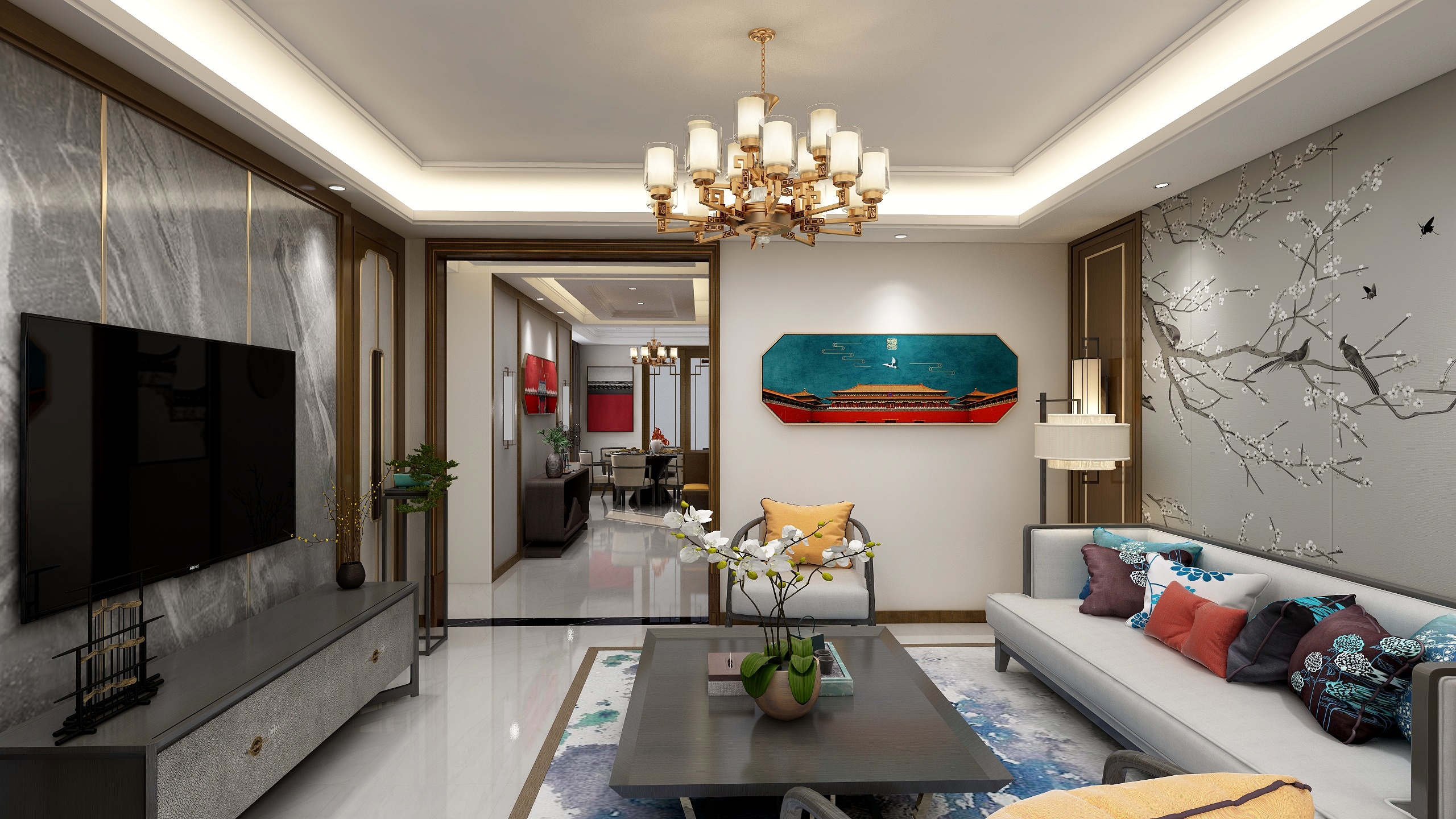 李闻雨-紫汀苑-中国红-装修设计方案