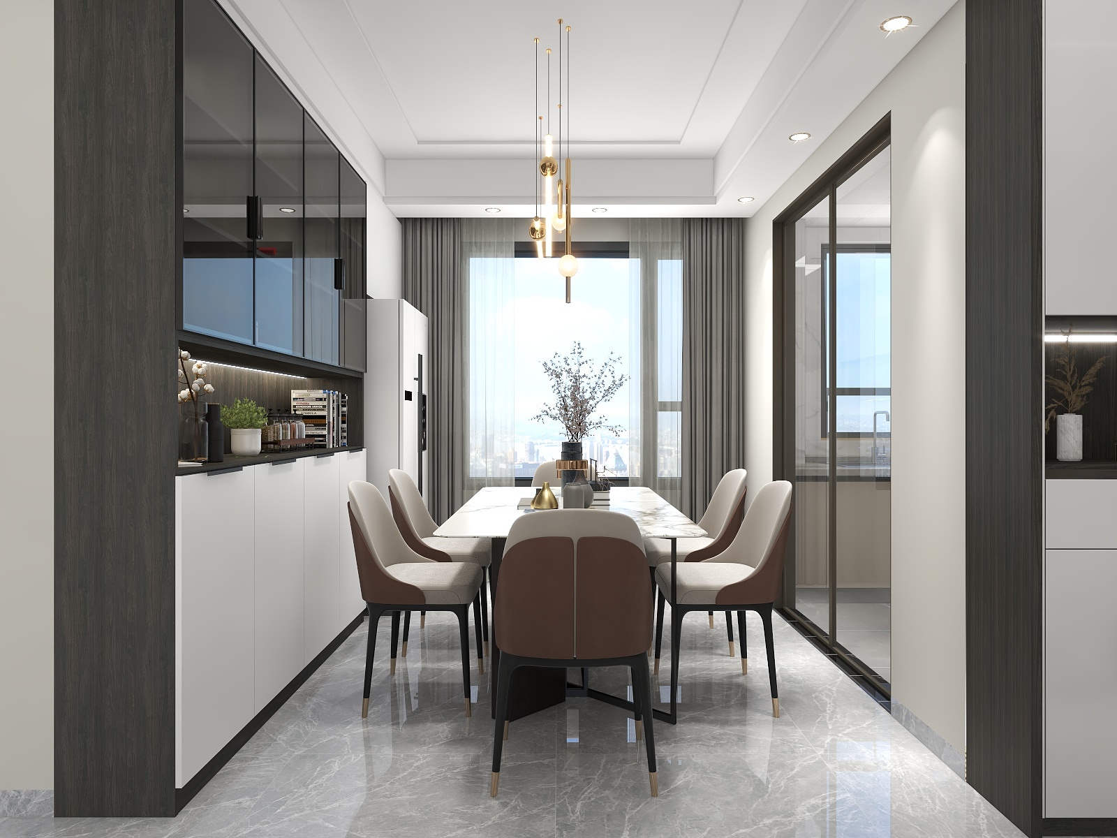 一品设计YP-111m²现代装修效果图