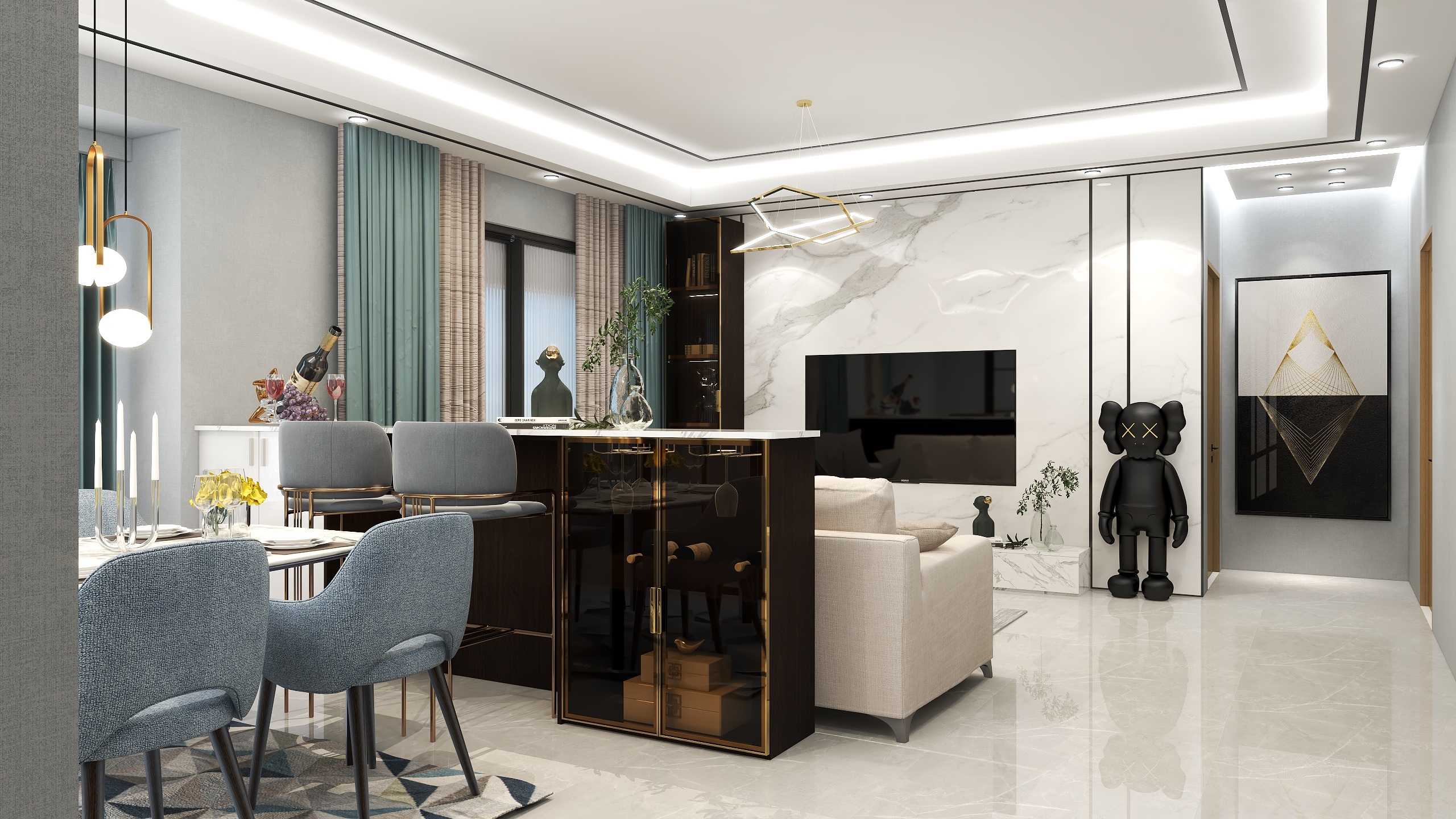 带你吃螺蛳粉-实地•广州常春藤8-1603-装修设计方案