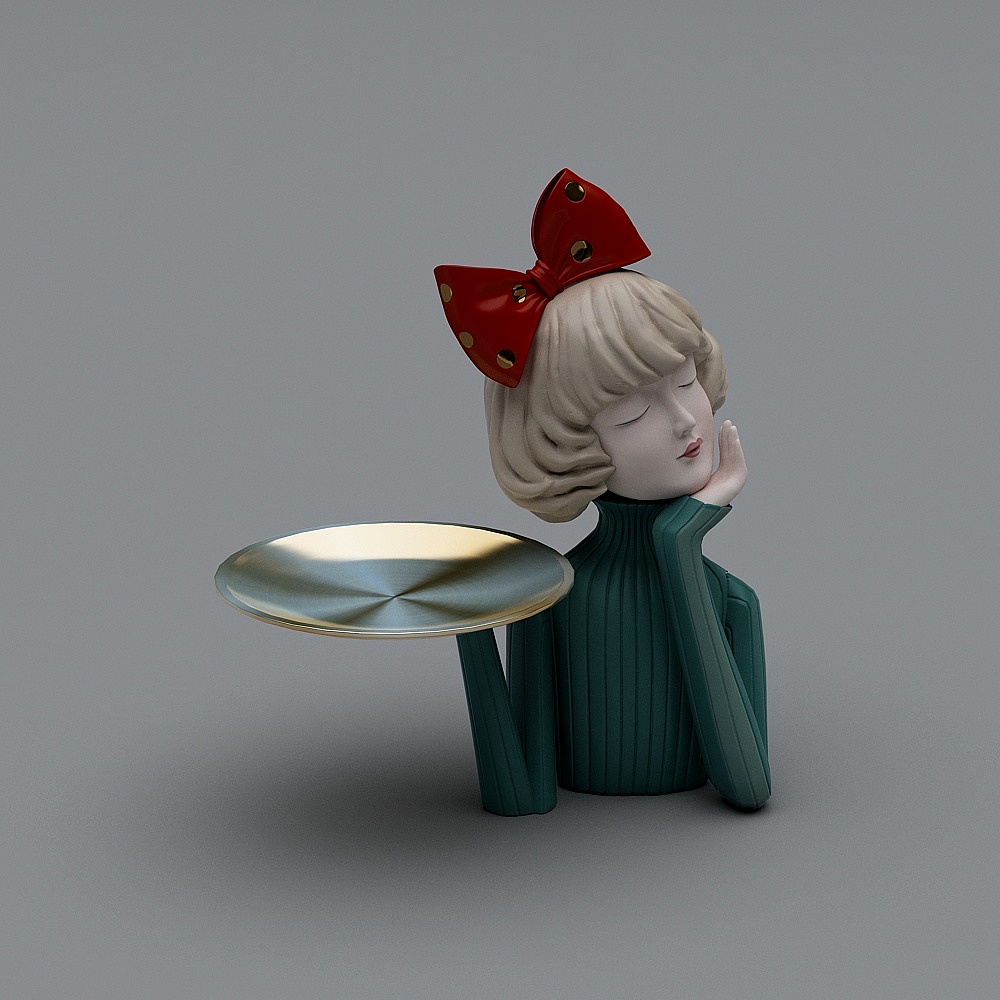 现代装饰摆件-3-绿色小女孩