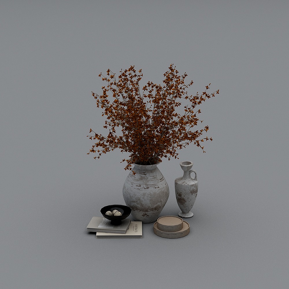 现代花艺饰品摆件组合3D模型