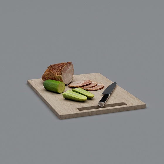 Chopping Block 3D Model in Black