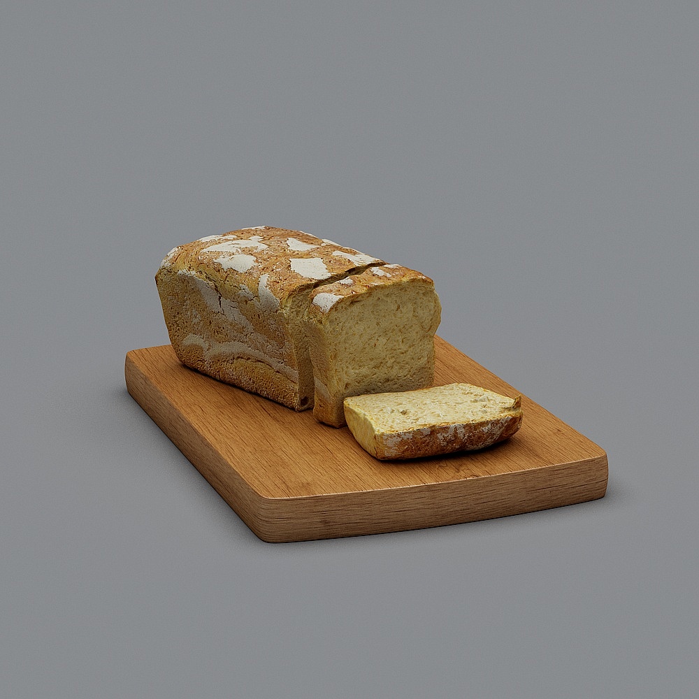 方块面包砧板3D模型