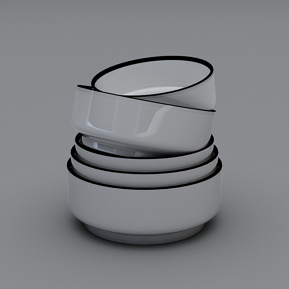 碗碟3D模型