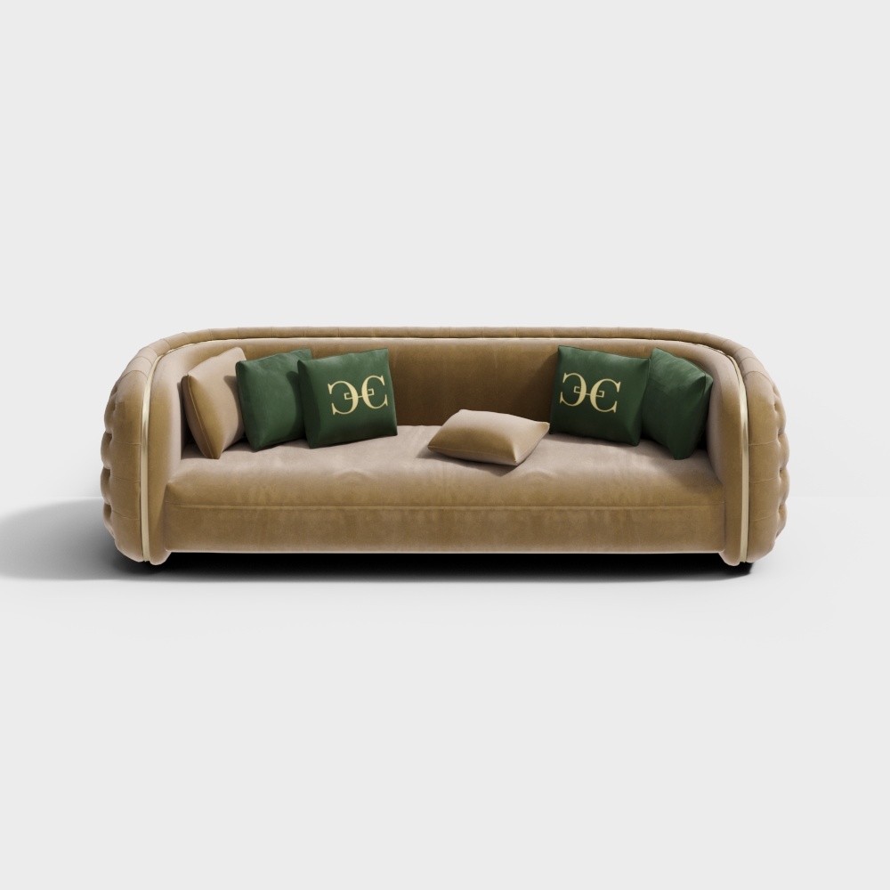 现代轻奢多人沙发3D模型