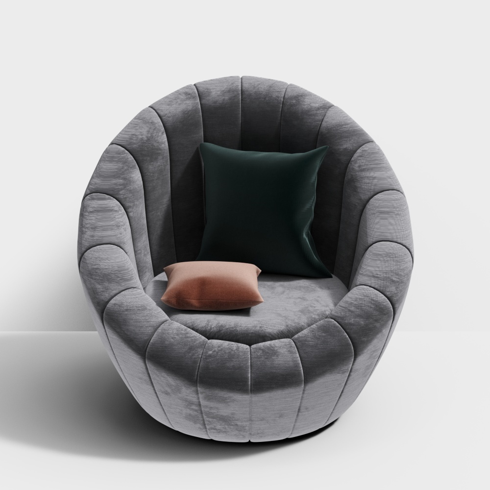 Rounded Armchair 现代单人沙发3D模型