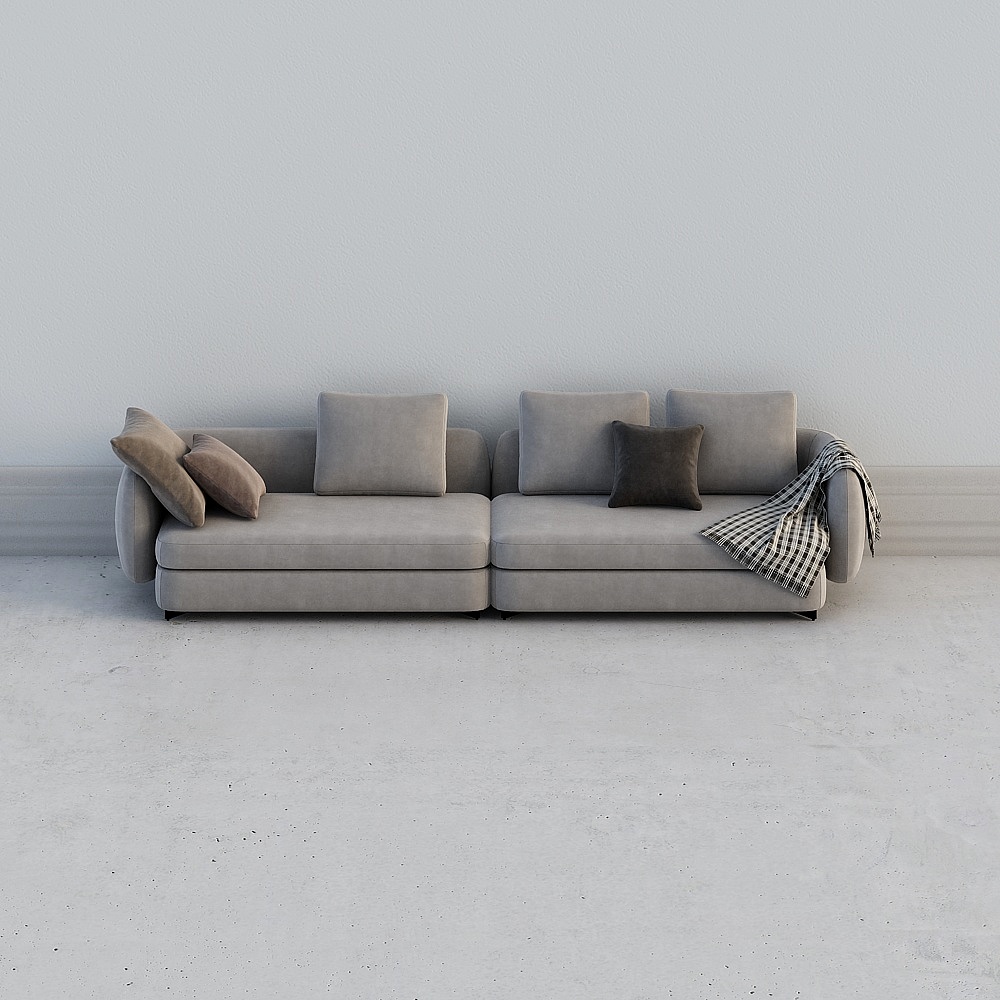 意大利 poliform 现代沙发茶几组合-多人沙发3D模型