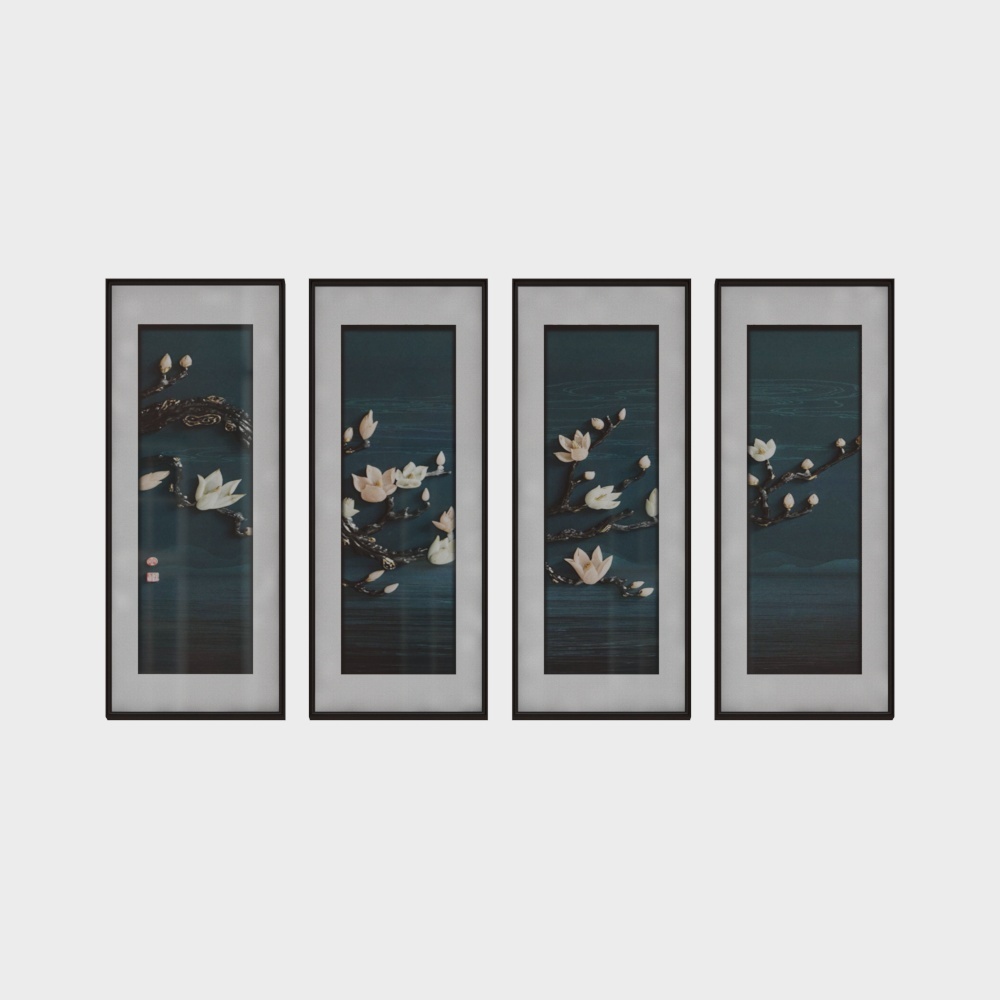 简上-新中式玉雕-玄关装饰画-室雅兰香