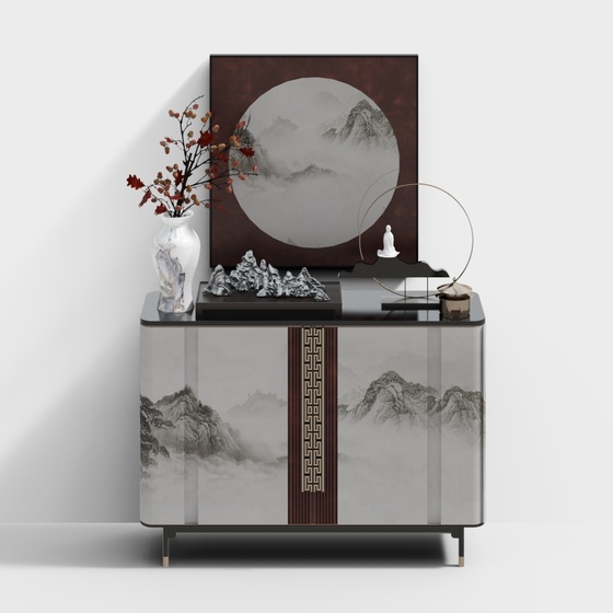 New Chinese style entrance cabinet side cabinet